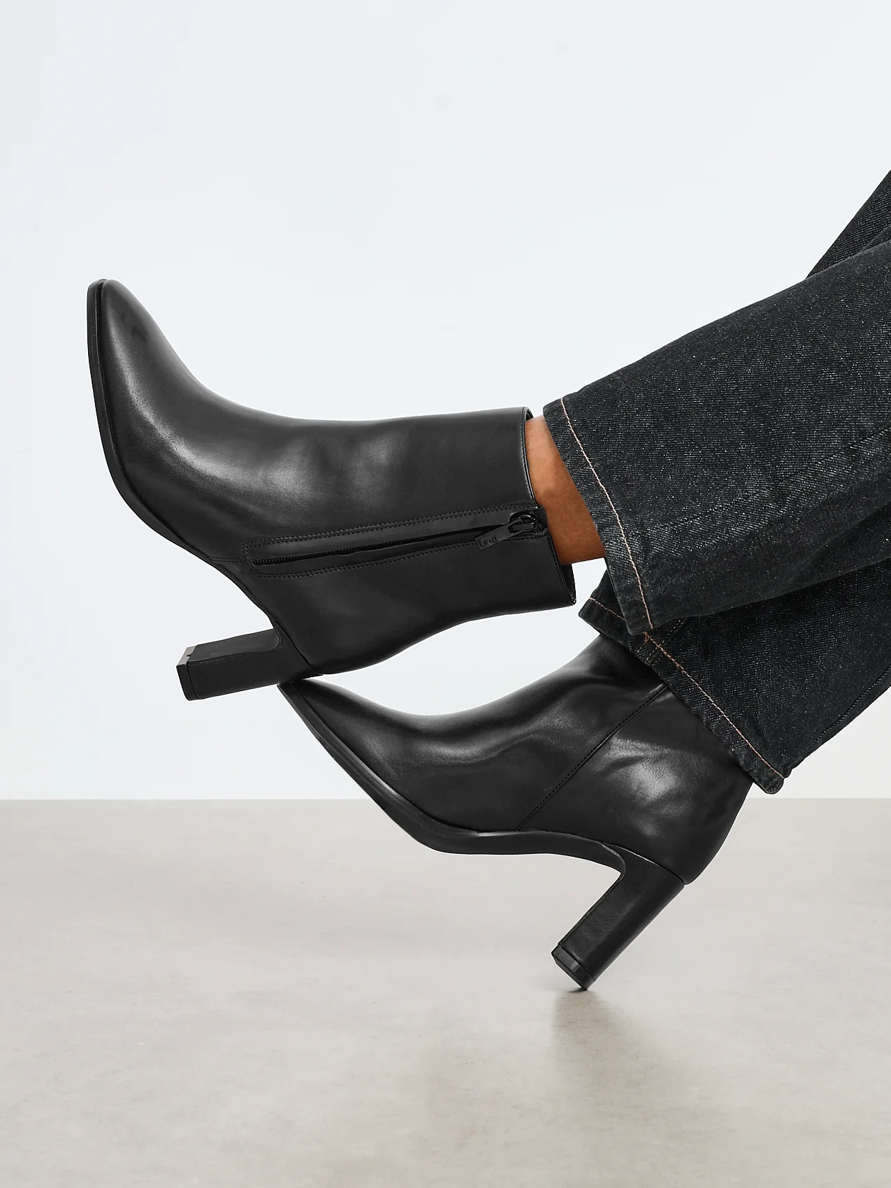 Jonas Black Block Heeled Ankle Boots - Image 6