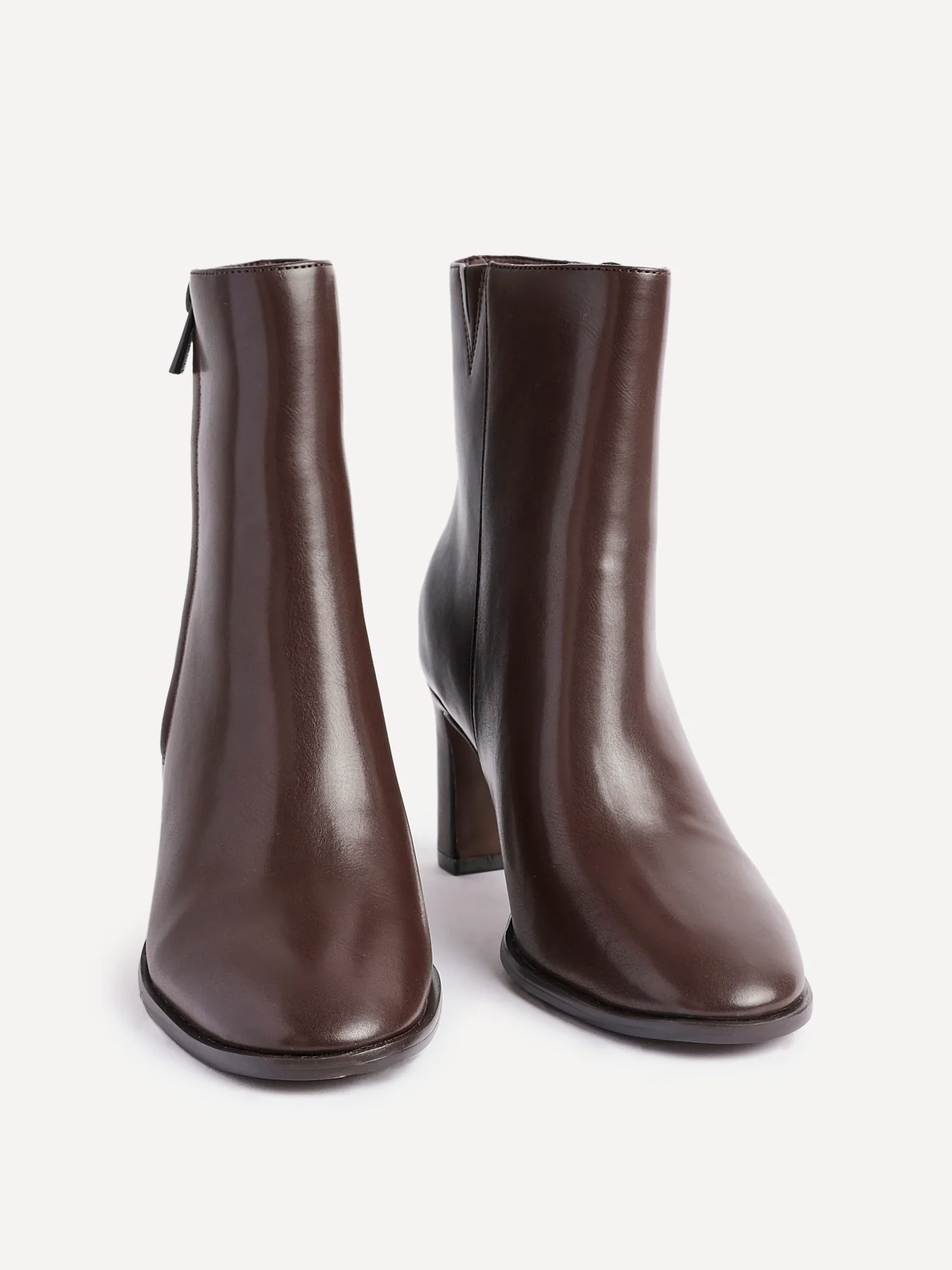 Jonas Brown Block Heeled Ankle Boots - Image 3