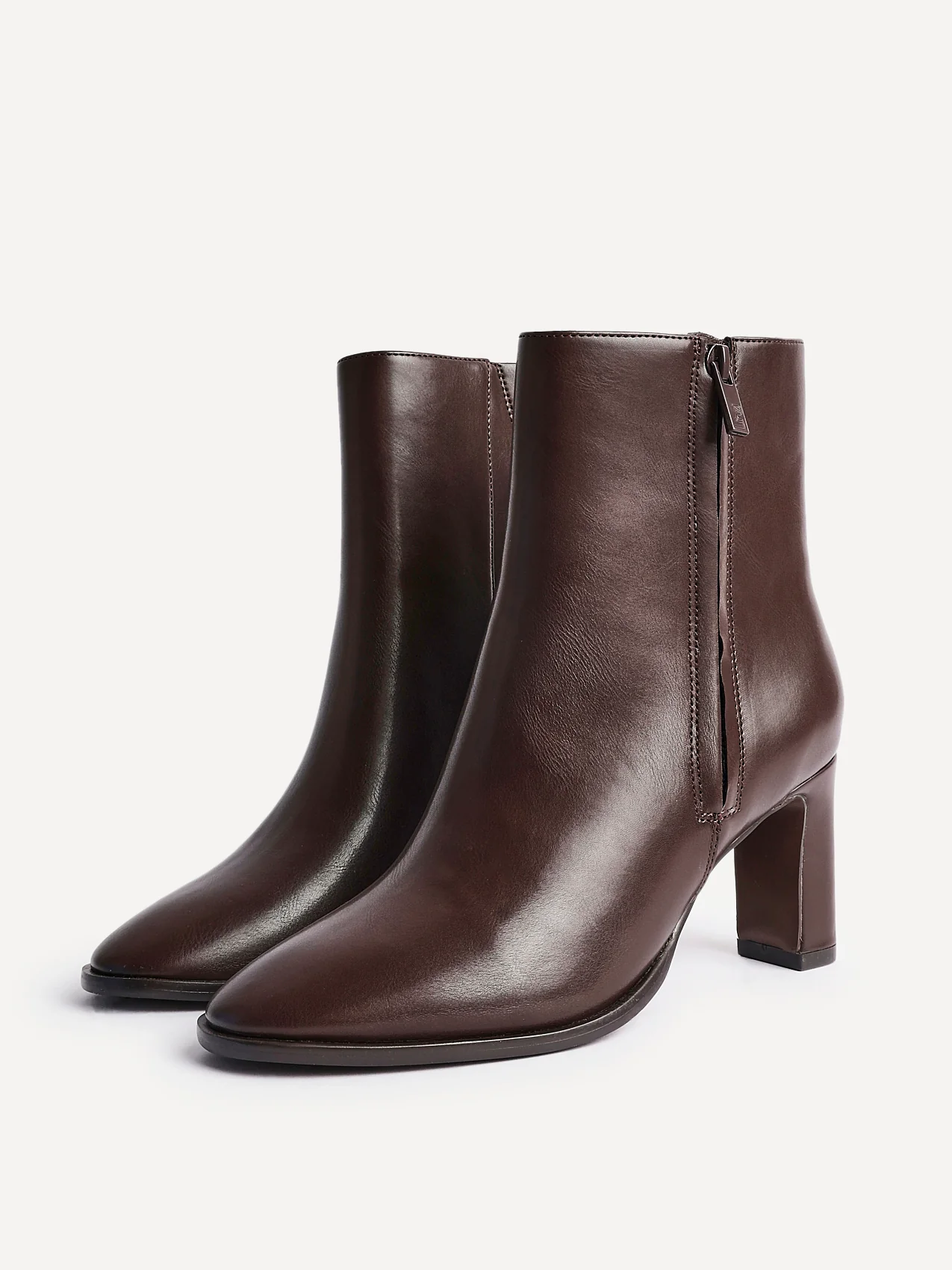 Jonas Brown Block Heeled Ankle Boots - Image 4