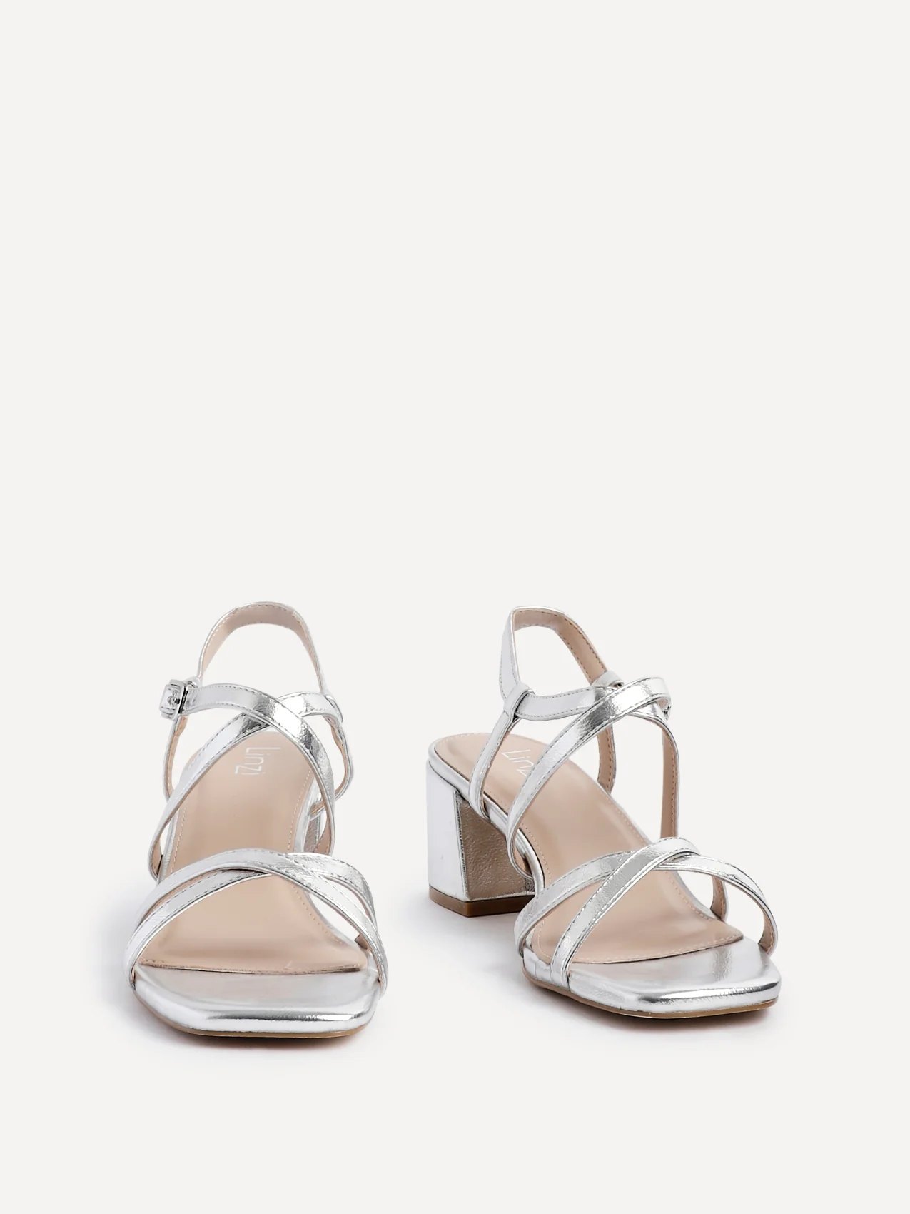 Jovanna Silver Strappy Heeled Sandals - Image 3