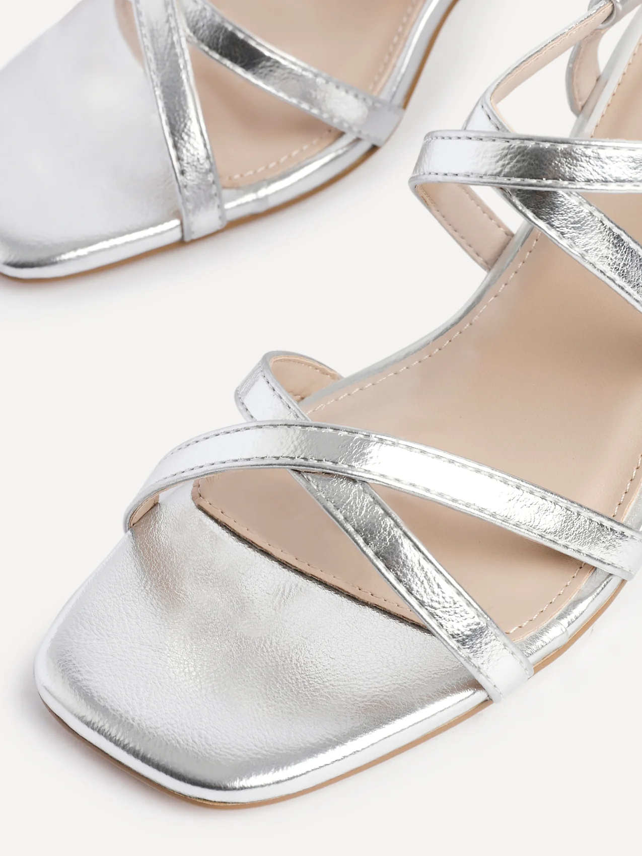 Jovanna Silver Strappy Heeled Sandals - Image 4