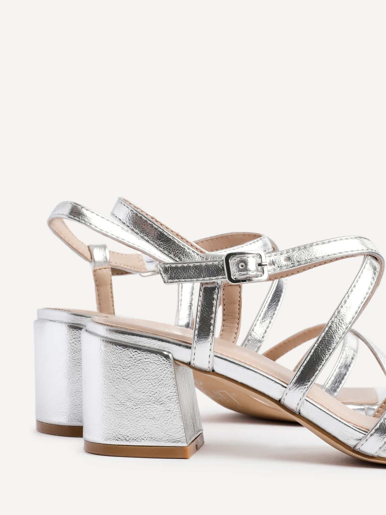 Jovanna Silver Strappy Heeled Sandals - Image 5