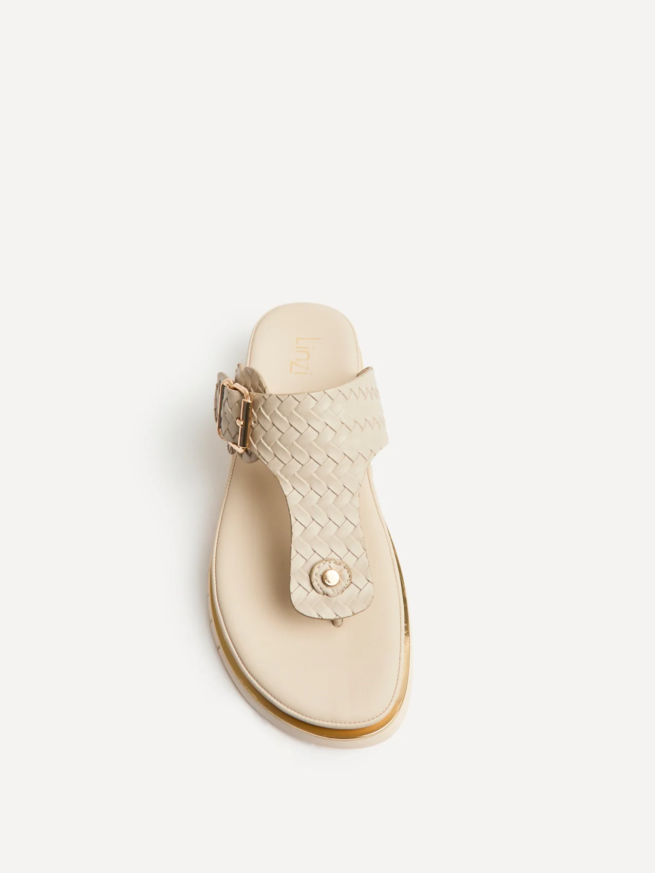 Jovelle Ivory Woven Toe Post Flat Sandal - Image 4