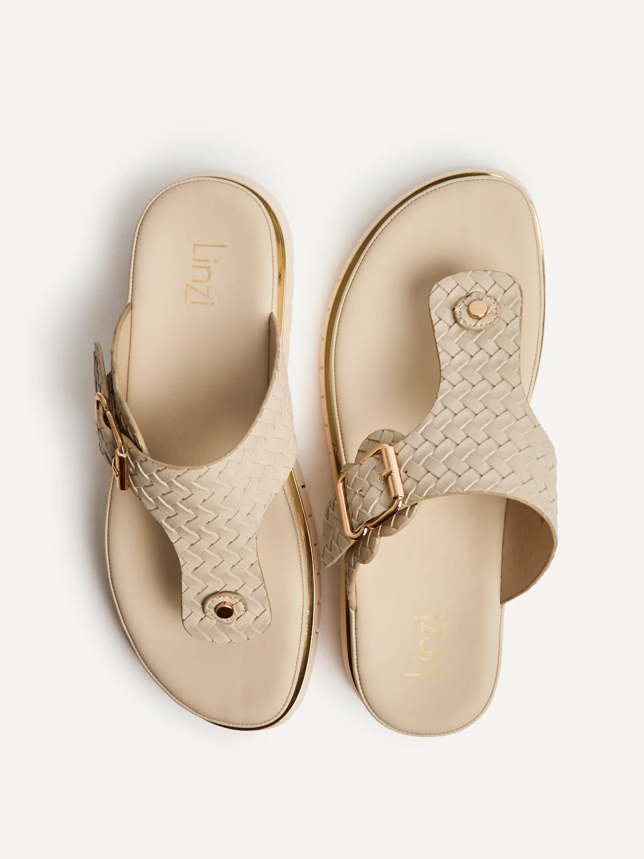 Jovelle Ivory Woven Toe Post Flat Sandal - Image 5