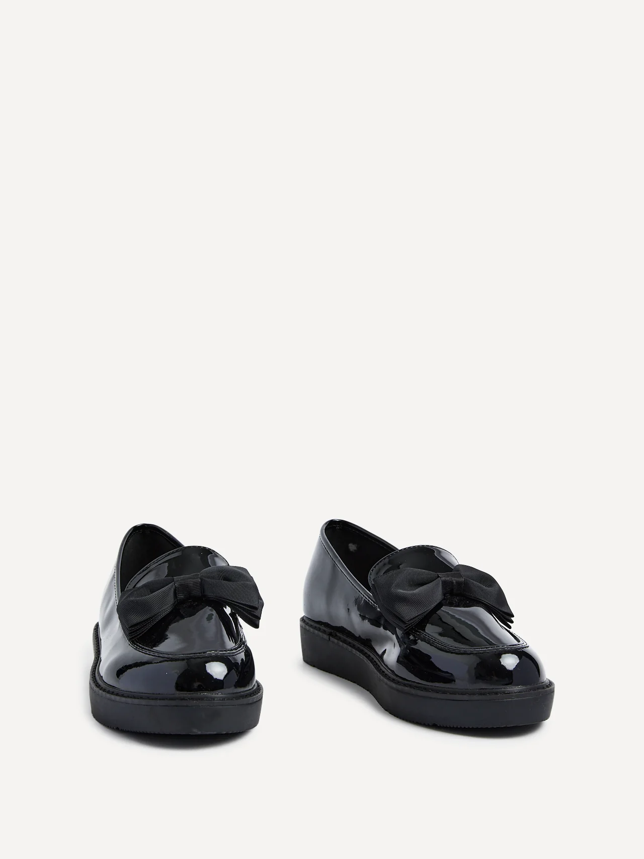 Kailey Wide Fit Black Patent Loafers - Image 3