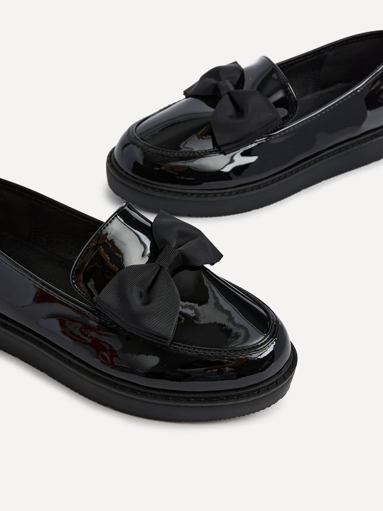 Kailey Wide Fit Black Patent Loafers - Image 4