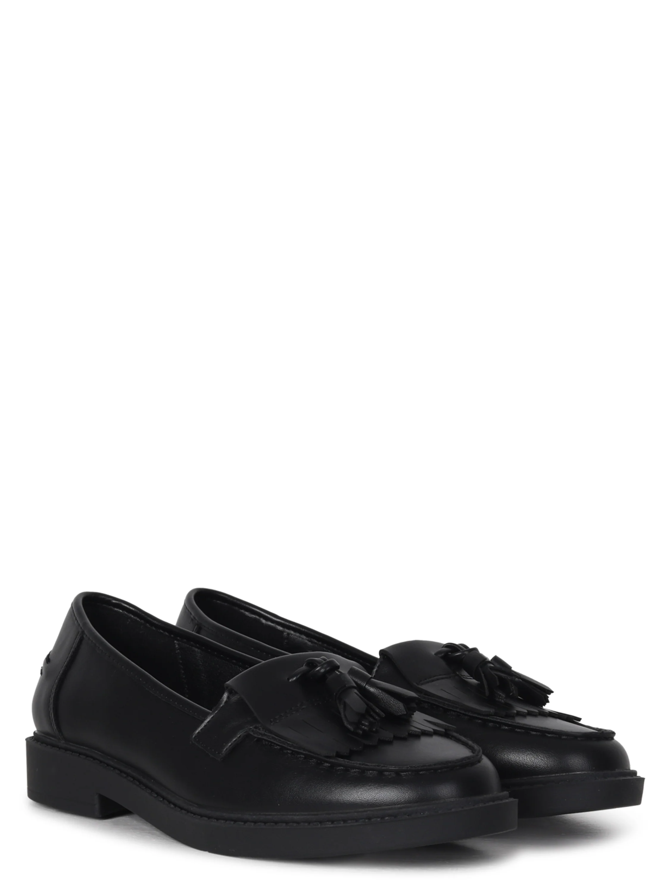 Kamille Black Faux Leather Loafers - Image 3