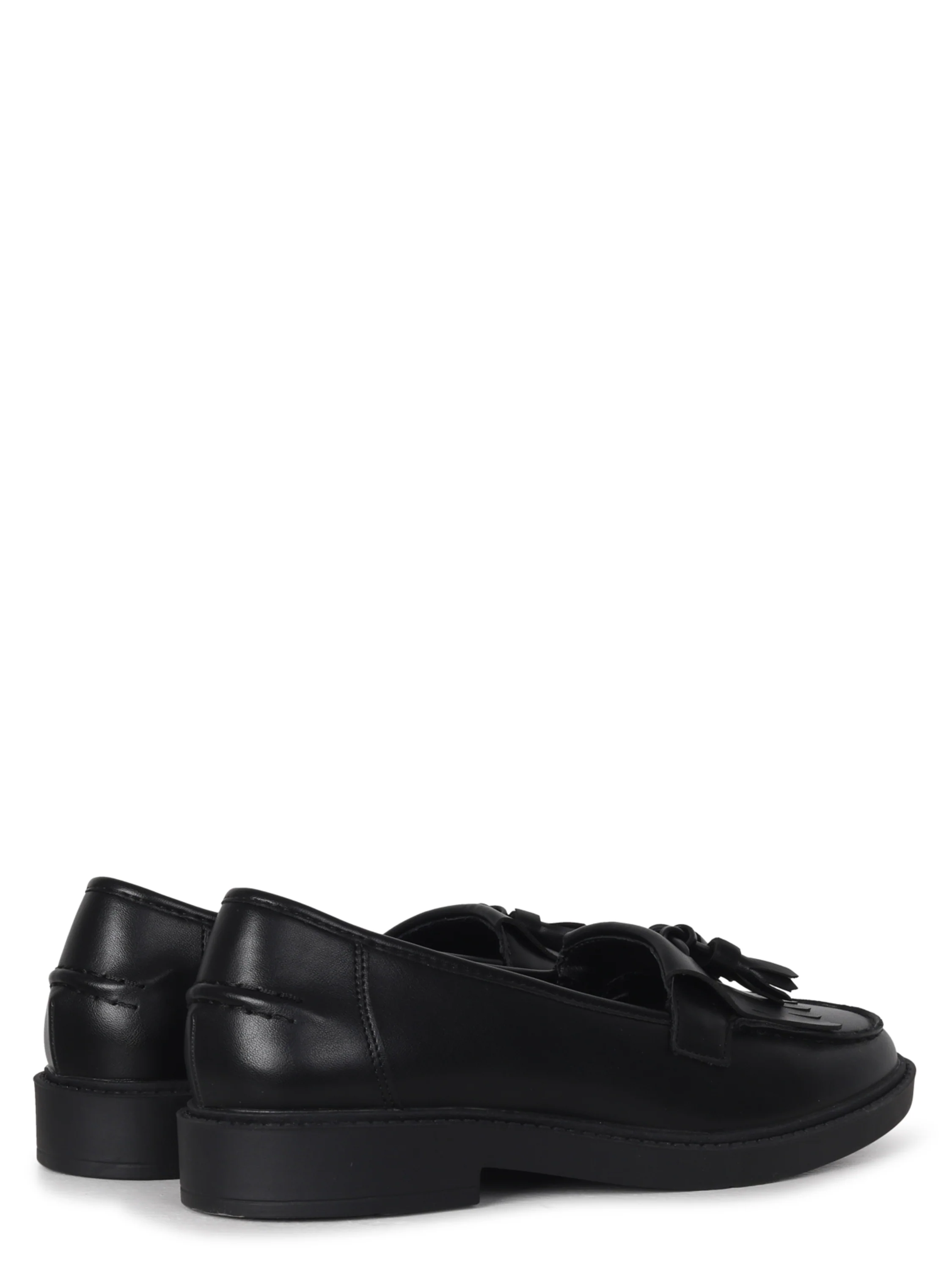 Kamille Black Faux Leather Loafers - Image 4