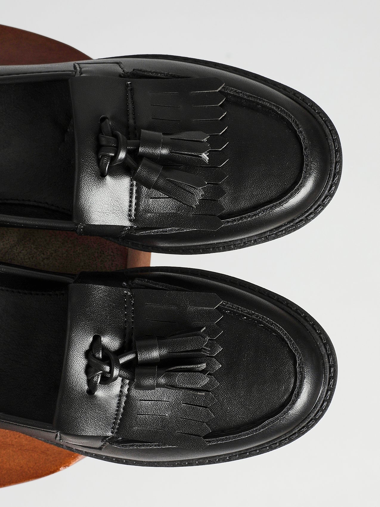 Kamille Black Faux Leather Loafers - Image 5