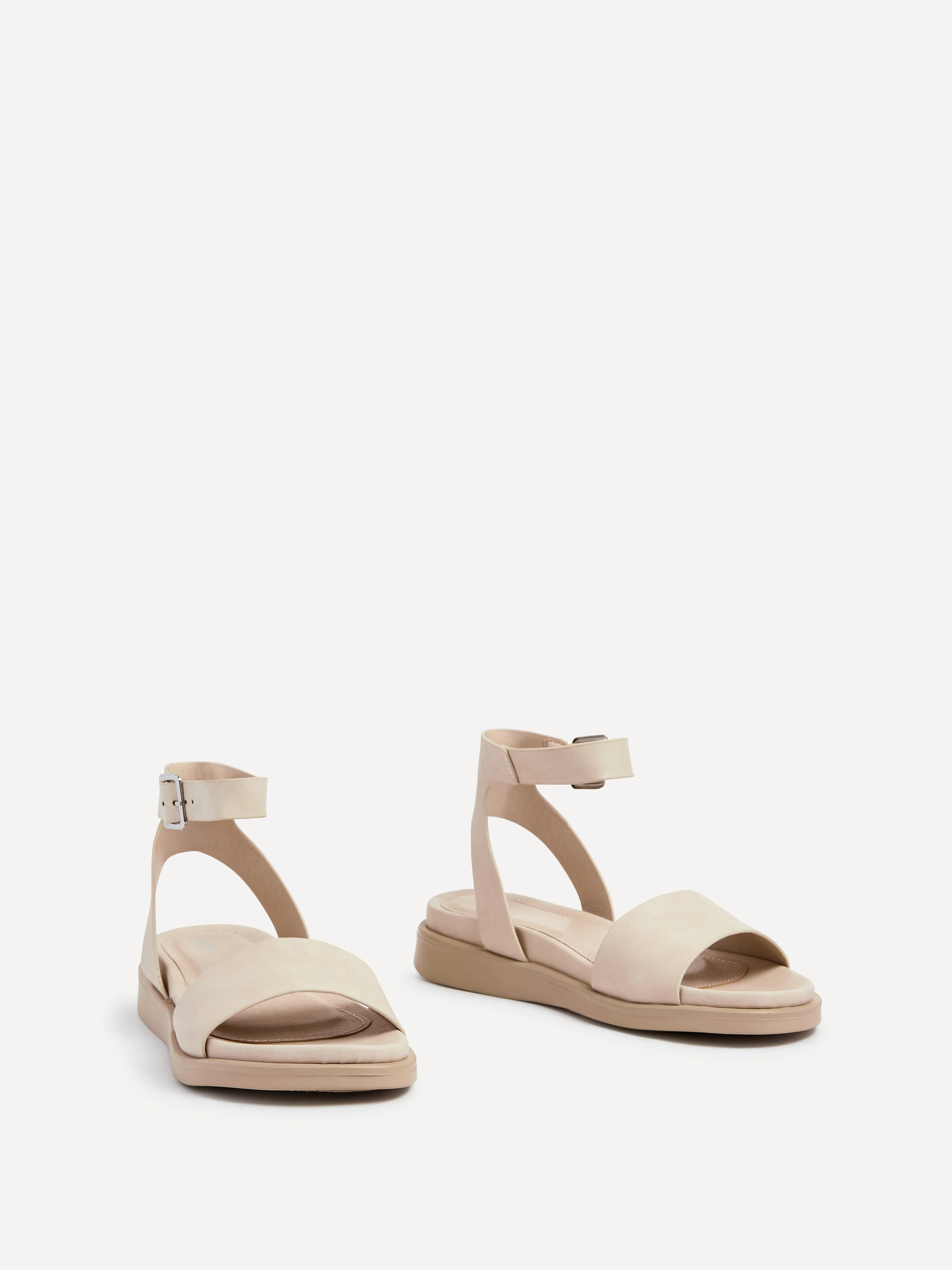 Kara Nude Faux Leather Flatform Sandals - Image 3