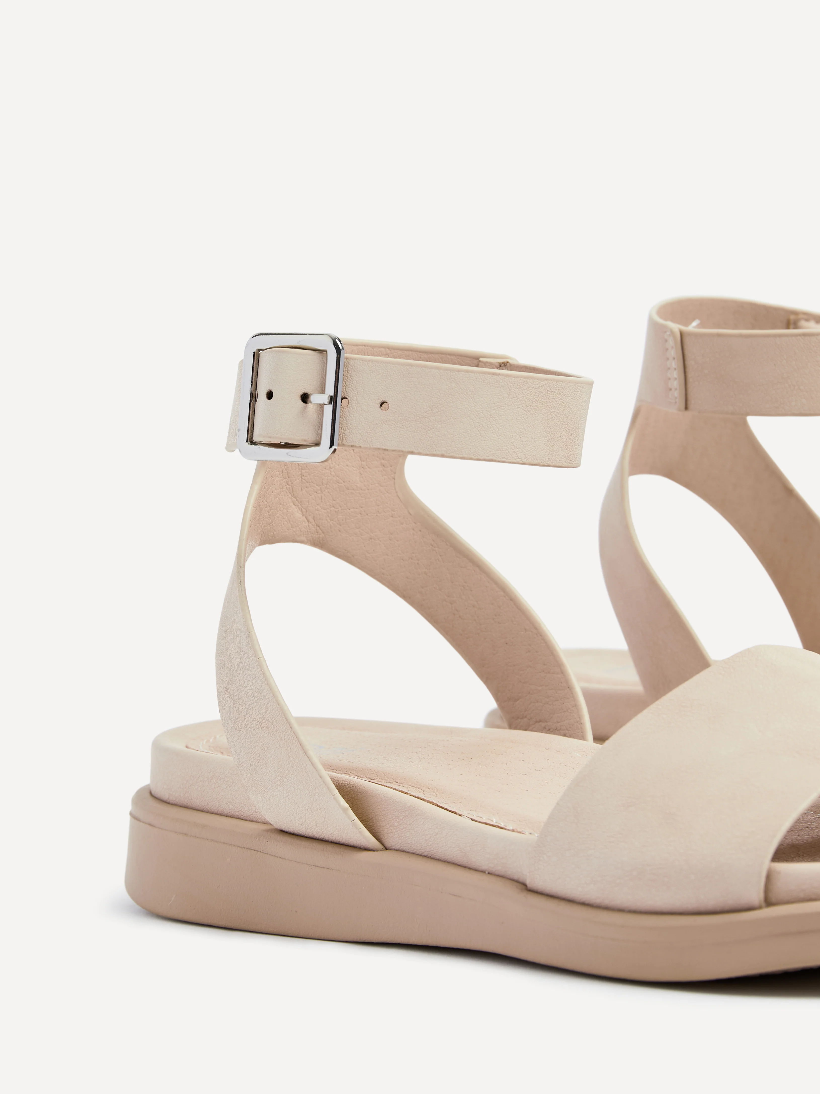 Kara Nude Faux Leather Flatform Sandals - Image 4