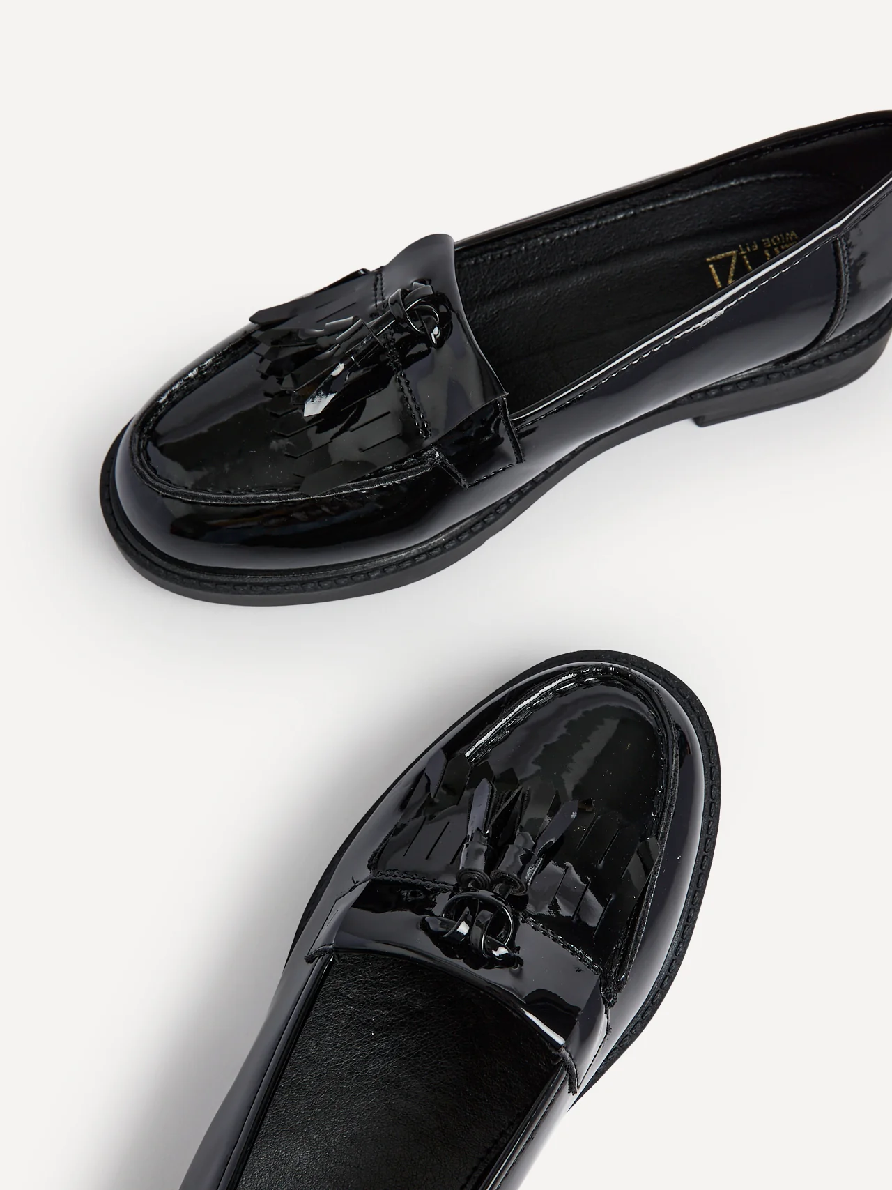 Kassidy Wide Fit Black Patent Loafers - Image 4