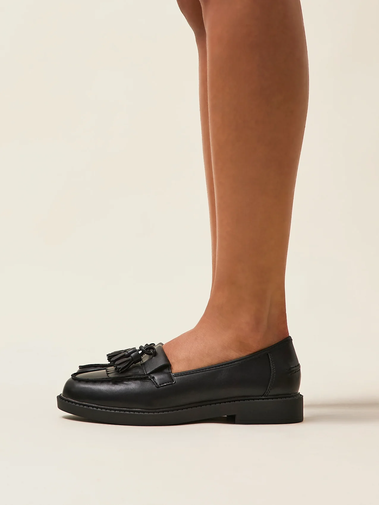 Kassidy Wide Fit Black Faux Loafers - Image 6