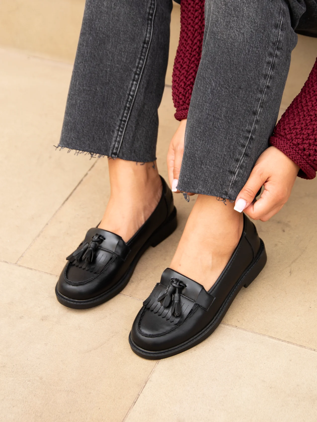Kassidy Wide Fit Black Faux Loafers - Image 7
