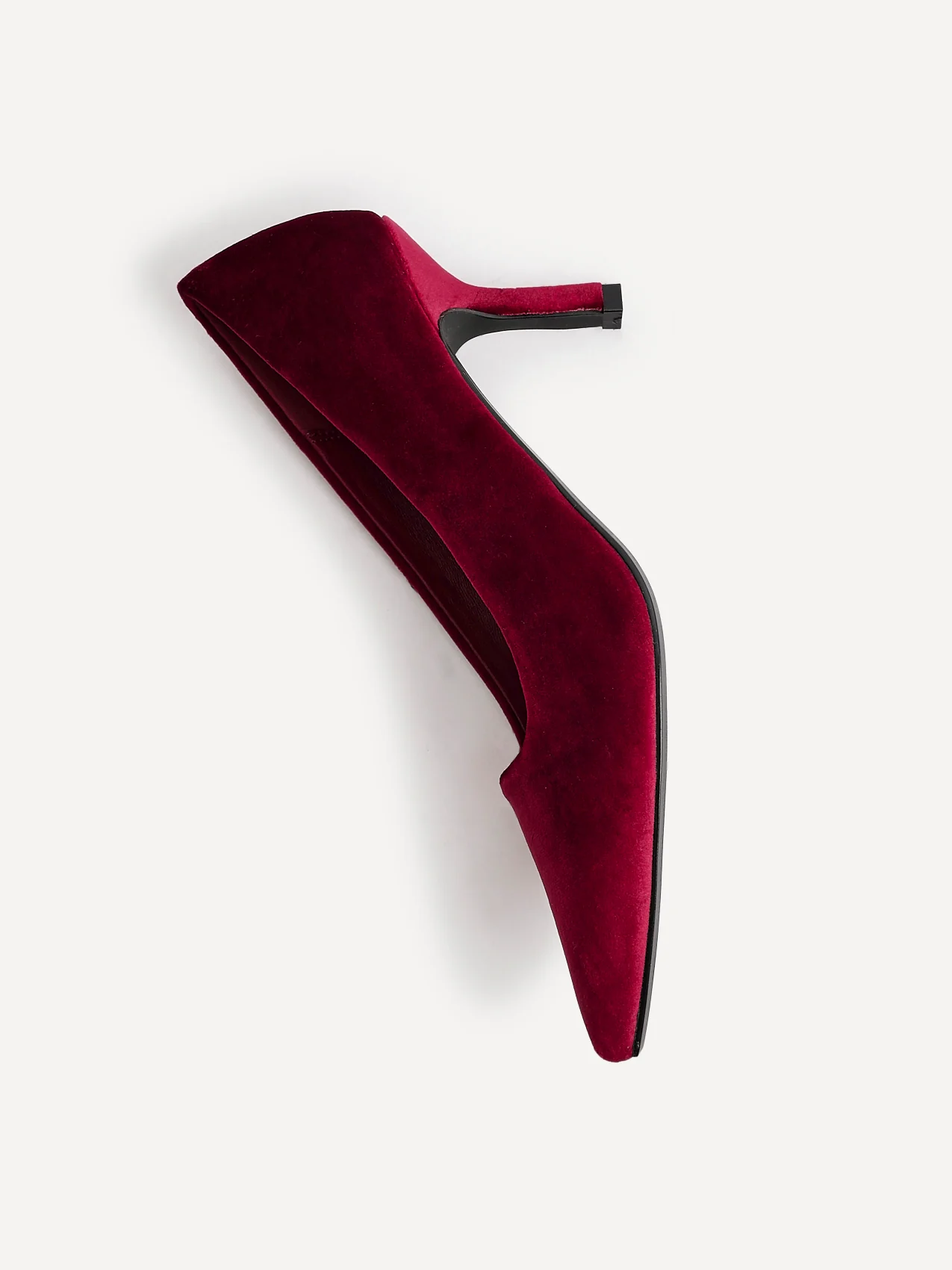 Kat Burgundy Velvet Classic Court Heels - Image 5