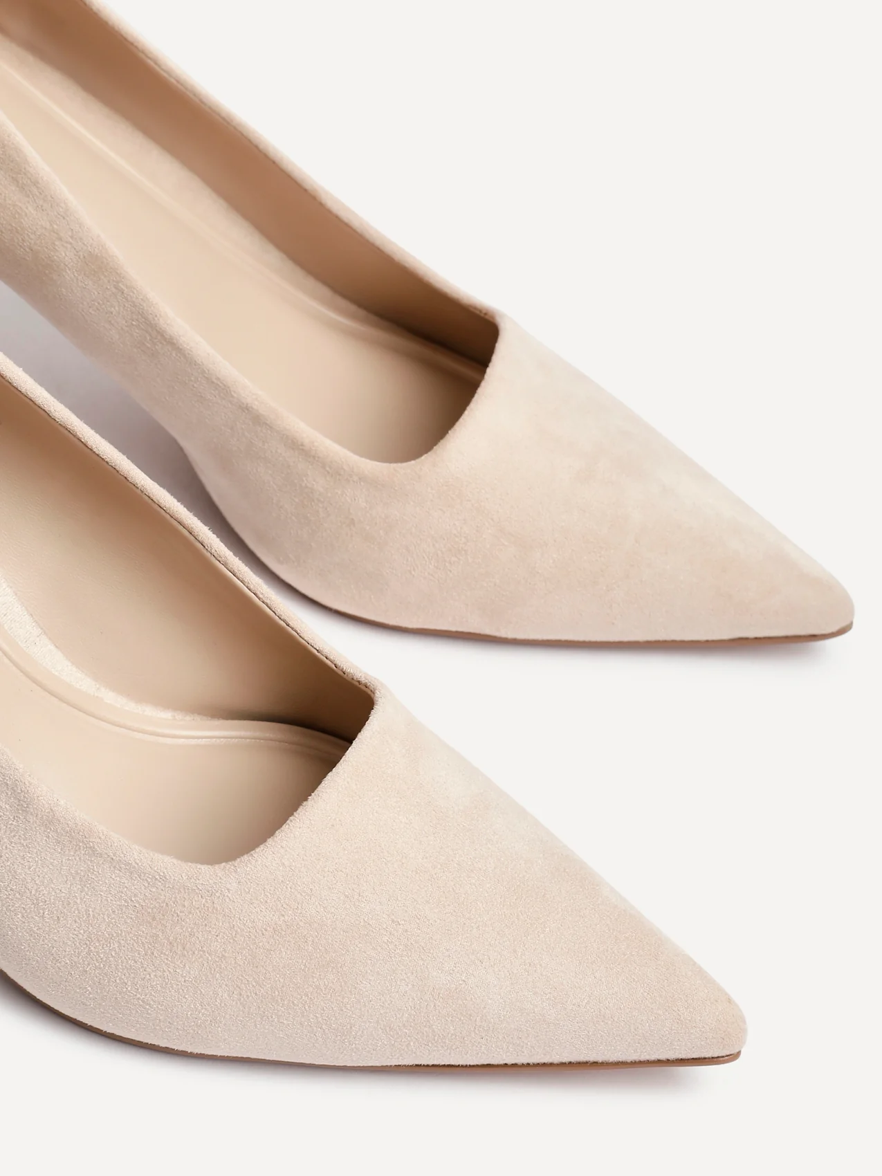 Kat Nude Faux Suede Court Heels - Image 5