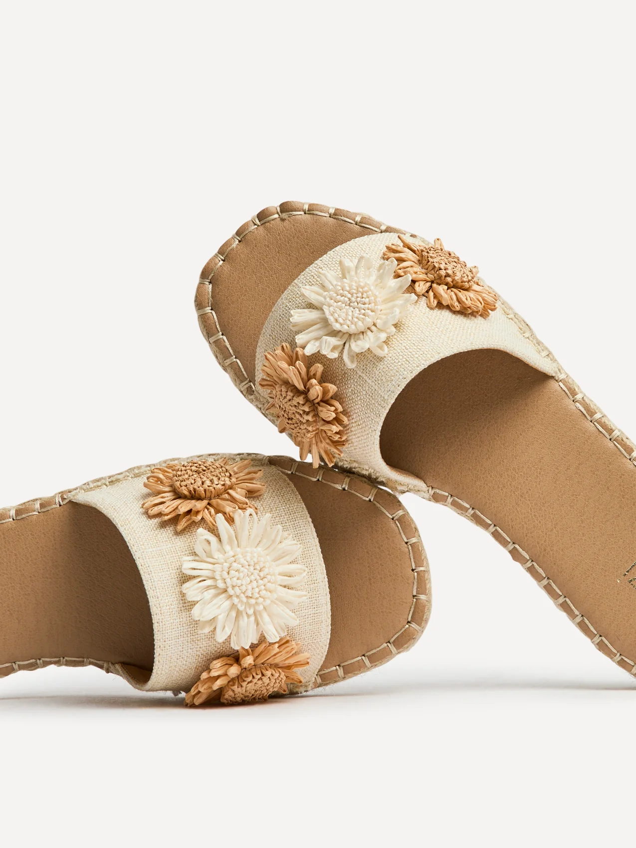 Kelani Ivory Raffia Sliders - Image 5