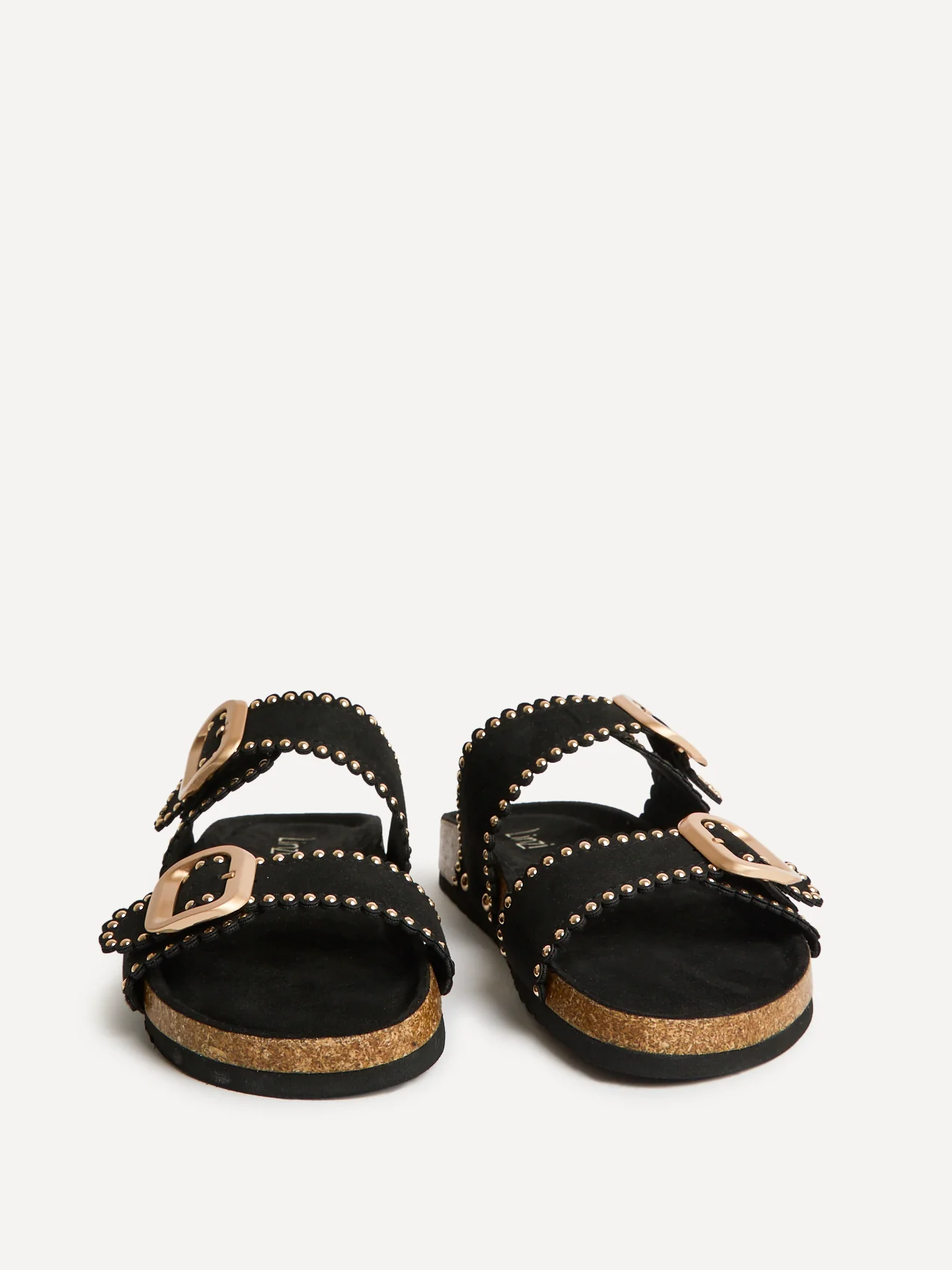 Kelsie Black Double Buckle Sandals - Image 3