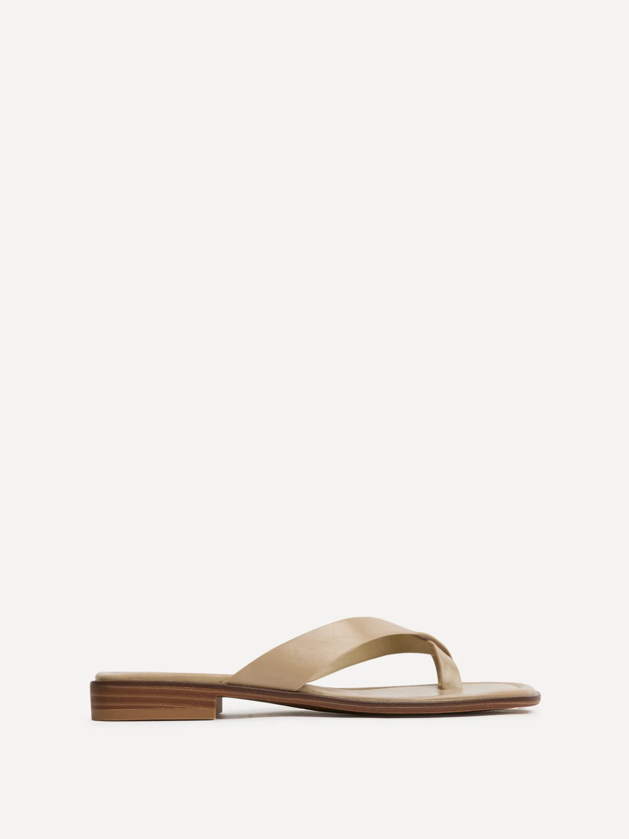 Kimmi Taupe Faux Leather Flat Sandals - Image 2