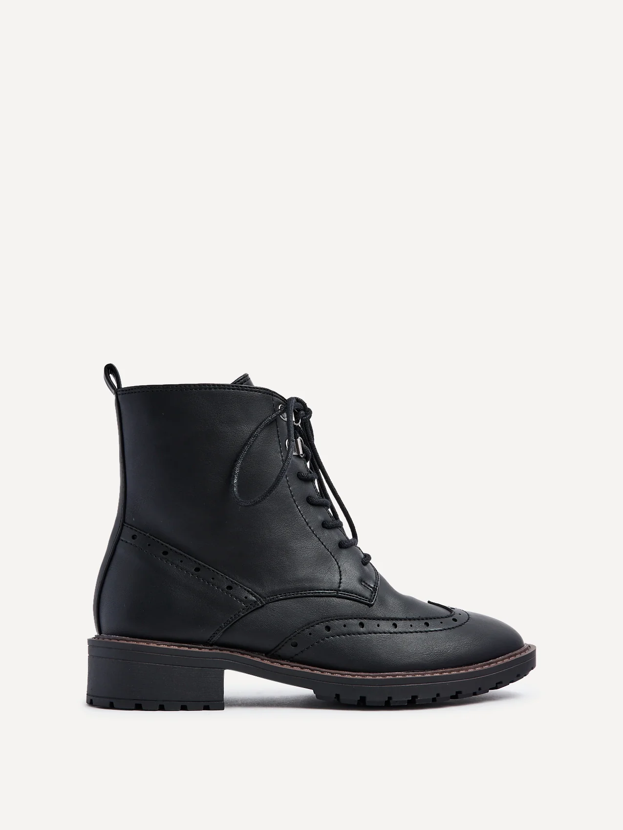 Kinsley Wide Fit Black Lace-Up Military Boots - Image 2