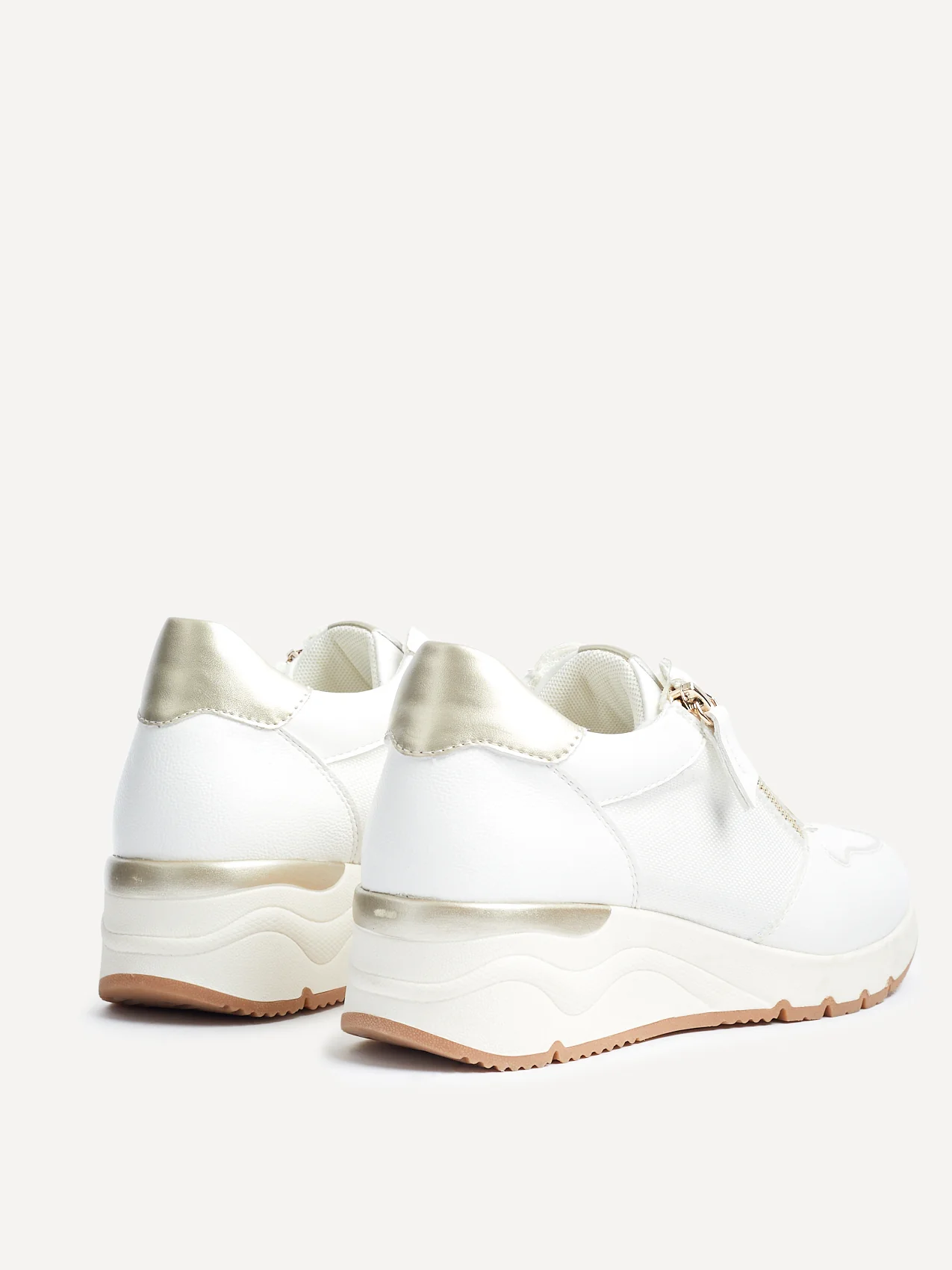 Kyla White Wedge Trainers - Image 4