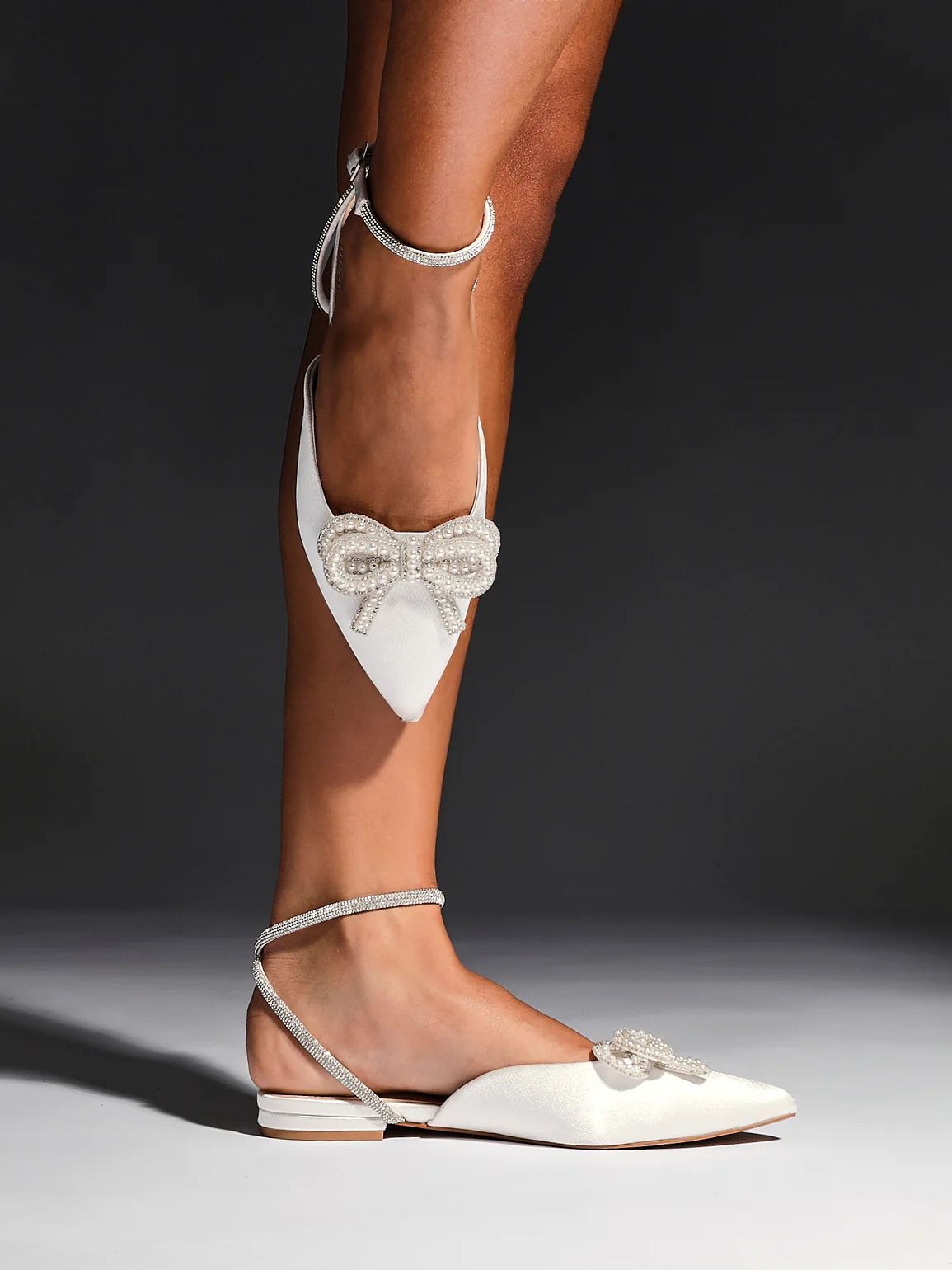 Lalita Bridal Ivory Satin Flat Mules - Image 7