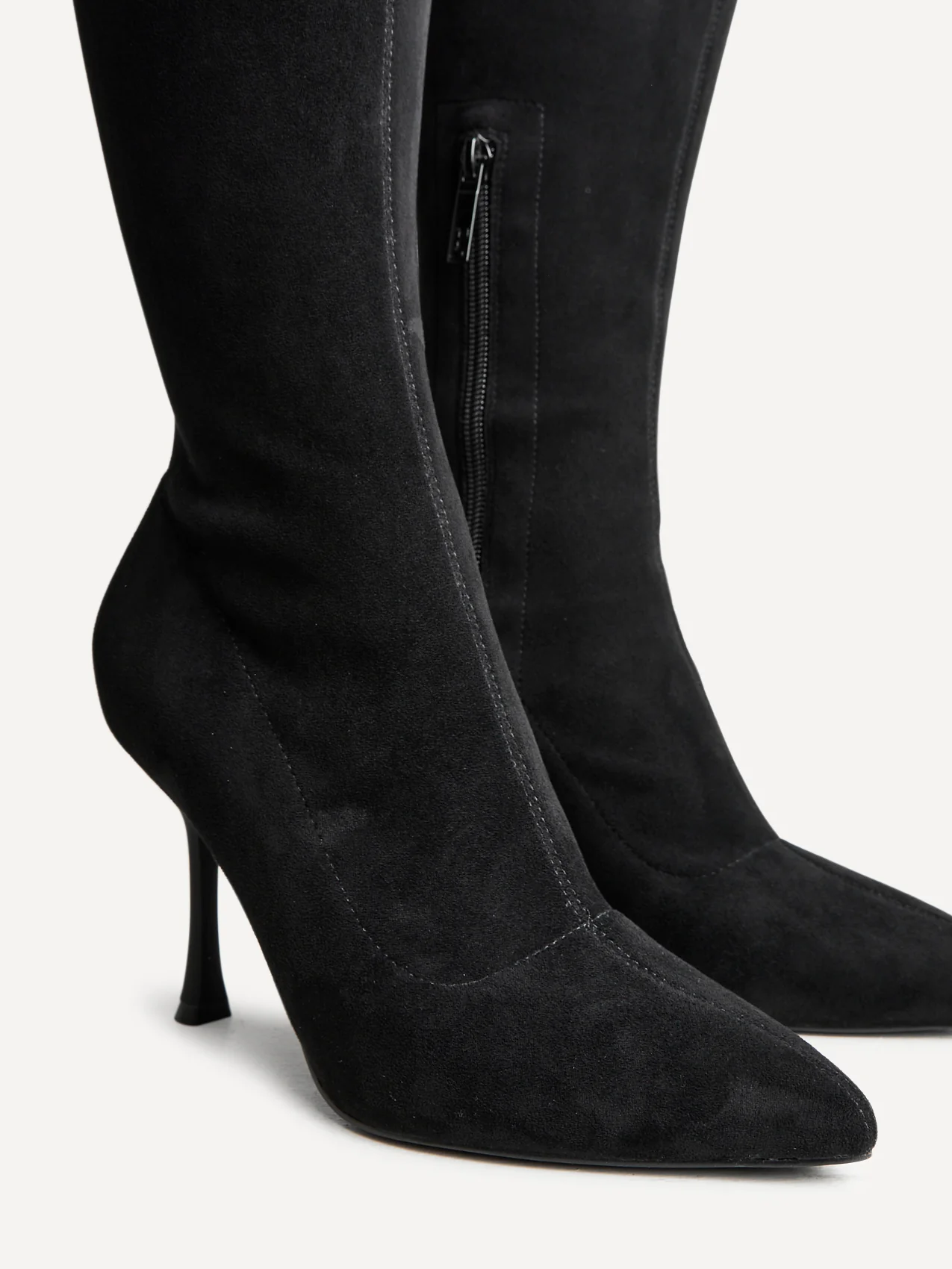 Laney Black Thigh High Stiletto Boots - Image 5