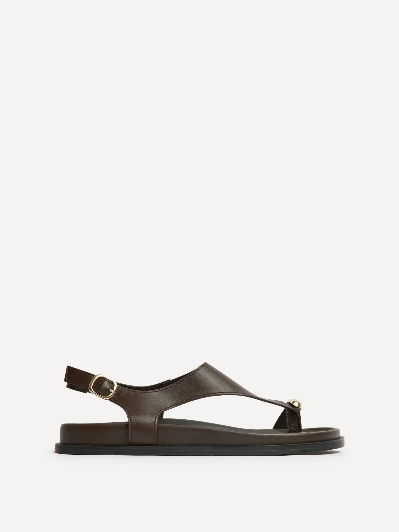 Latch Brown Toe Ring Flat Sandals - Image 2