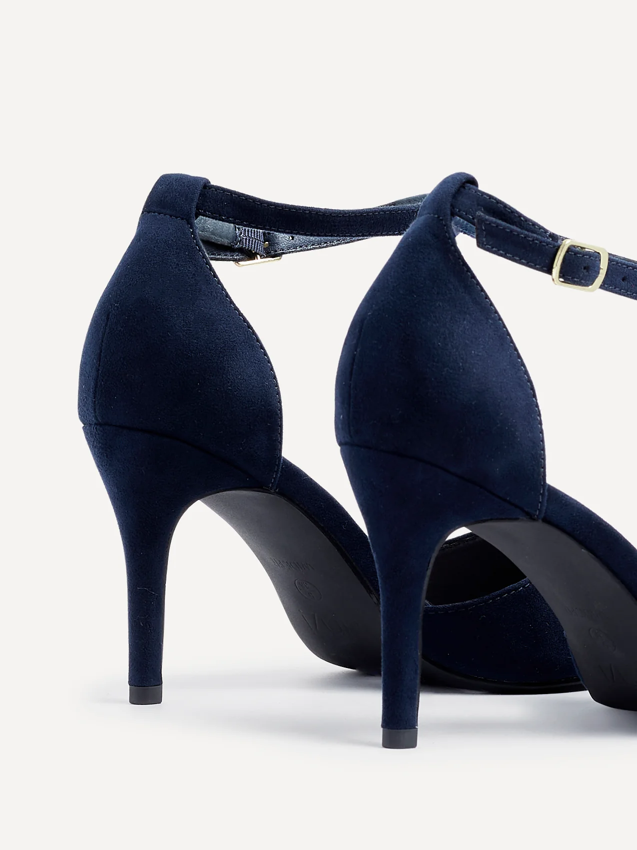 Lavora Wide Fit Navy Faux Suede Court Heels - Image 5