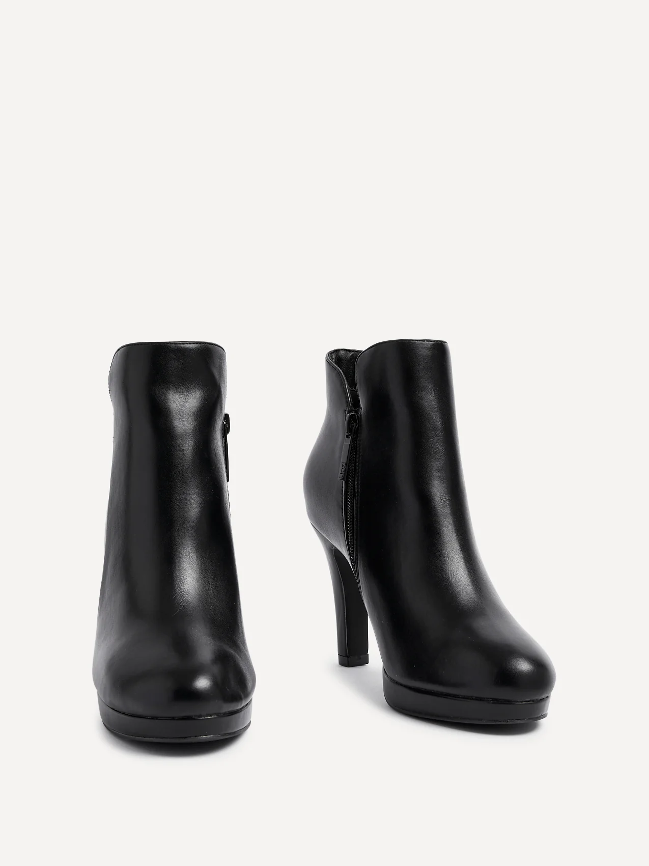 Layara Black Faux Leather Platform Ankle Boots - Image 3