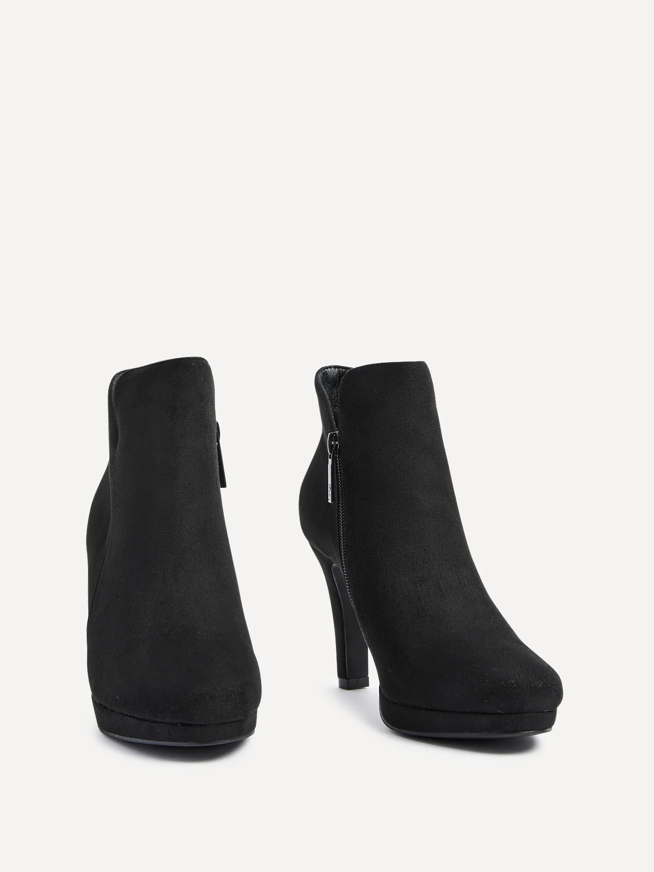 Layara Black Faux Suede Platform Ankle Boots - Image 3