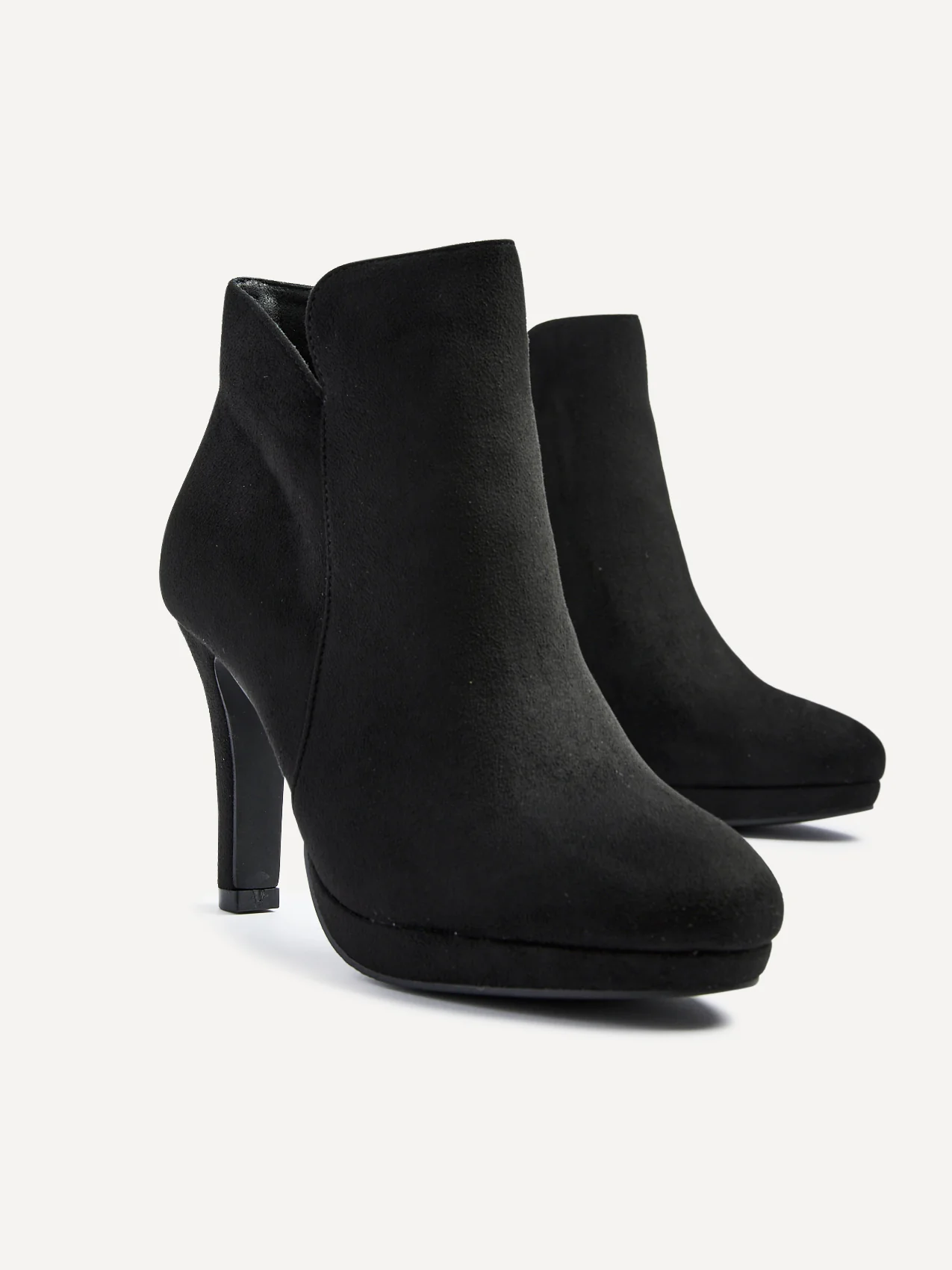 Layara Black Faux Suede Platform Ankle Boots - Image 4