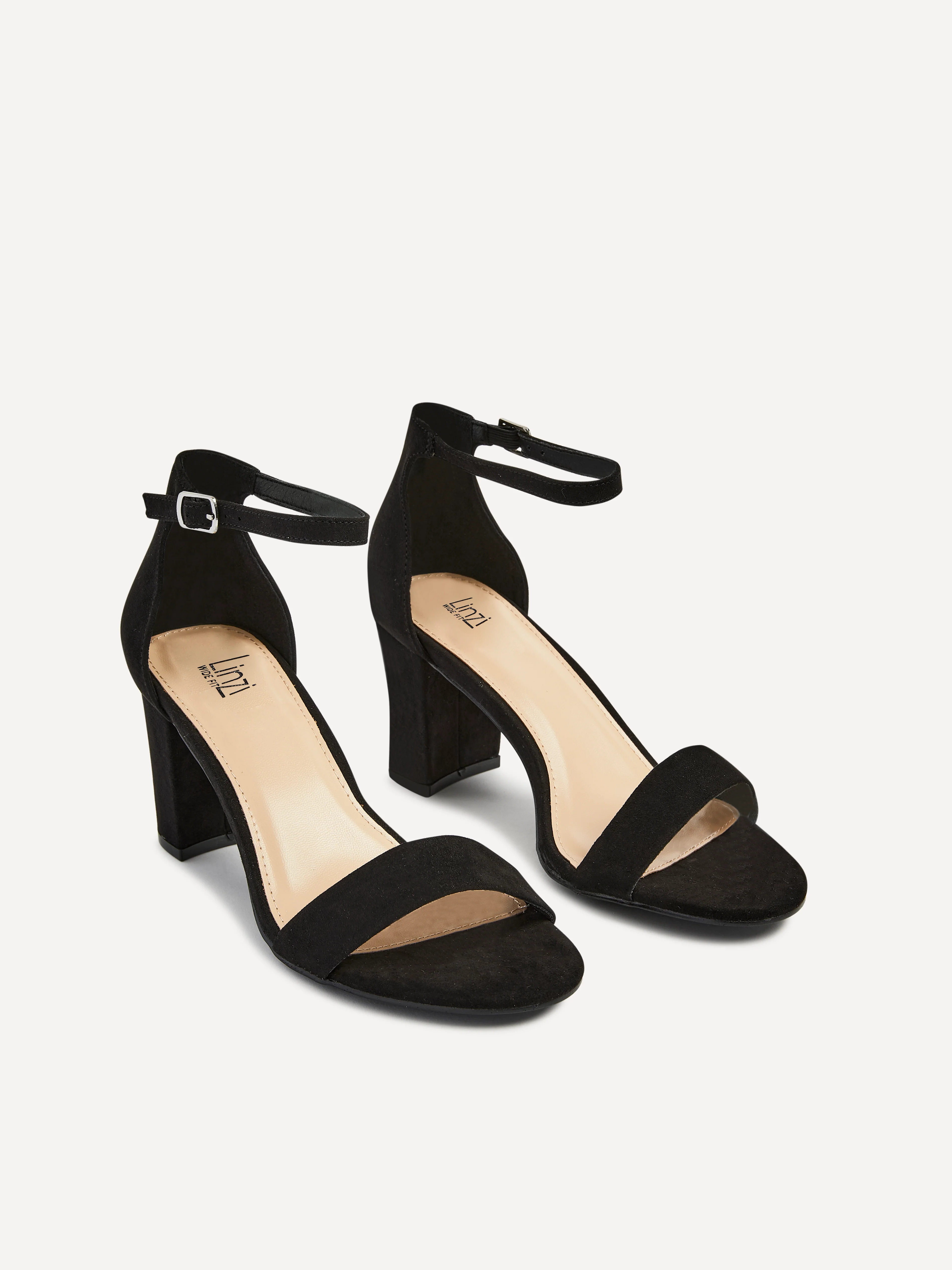 Legacy Wide Fit Black Faux Suede Block Heels - Image 4