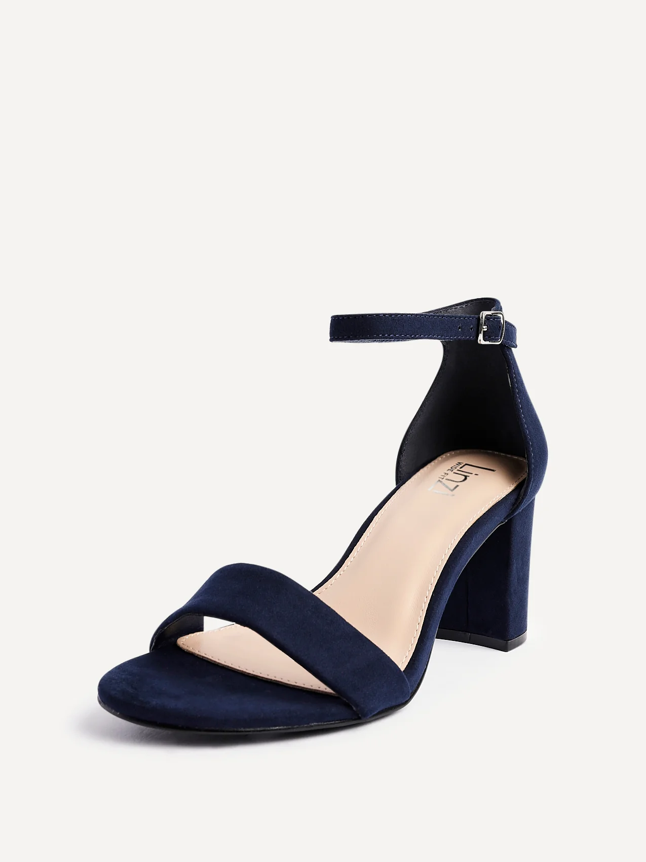 Legacy Wide Fit Navy Faux Suede Block Heels - Image 5