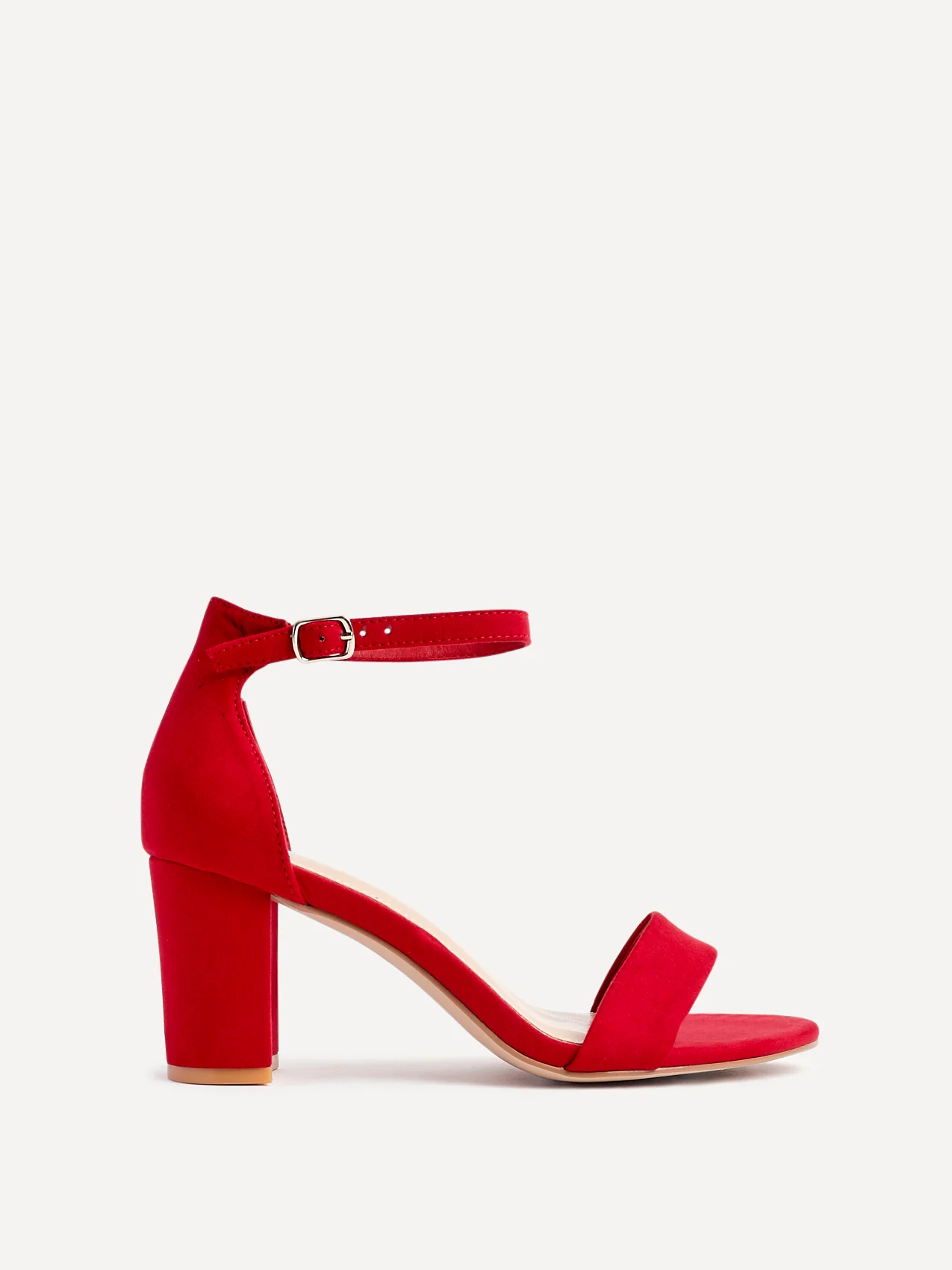 Legacy Wide Fit Red Faux Suede Block Heels - Image 2