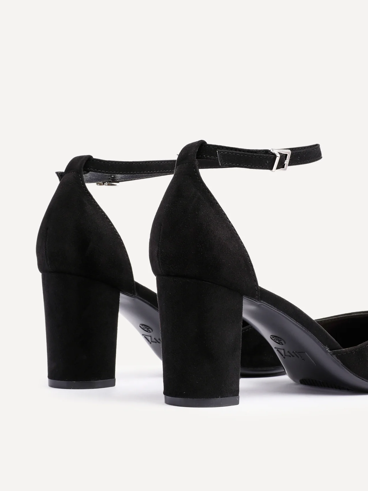 Leona Black Faux Suede Court Heels - Image 4