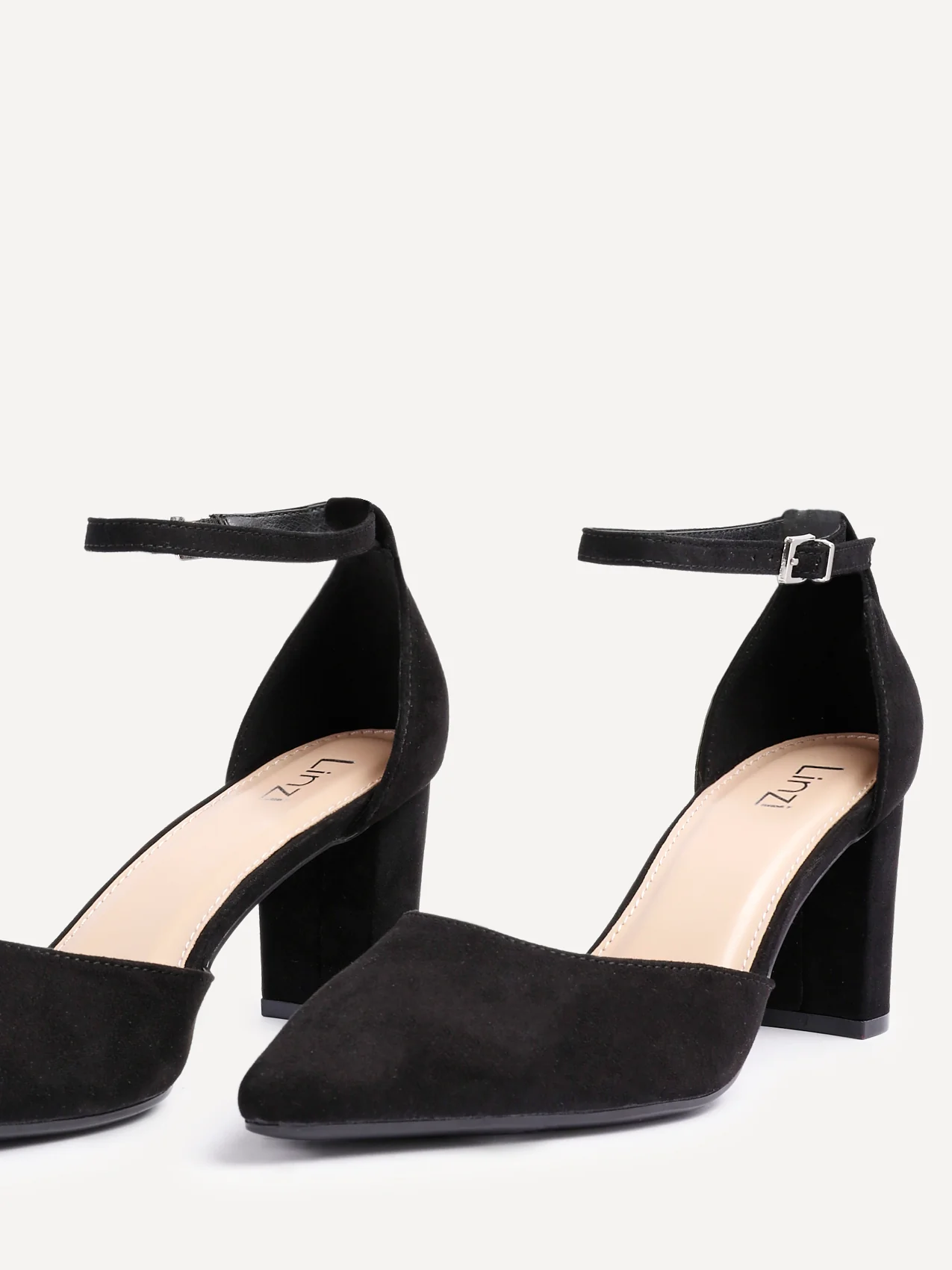 Leona Black Faux Suede Court Heels - Image 5