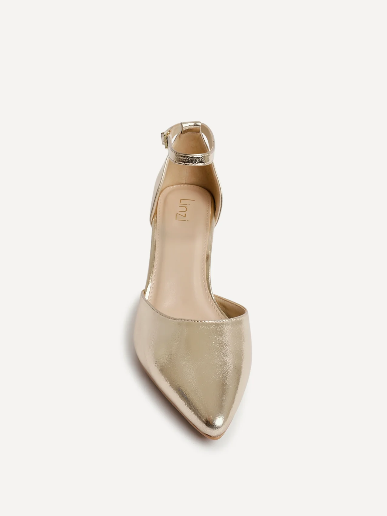 Leona Gold Faux Leather Court Heels - Image 4
