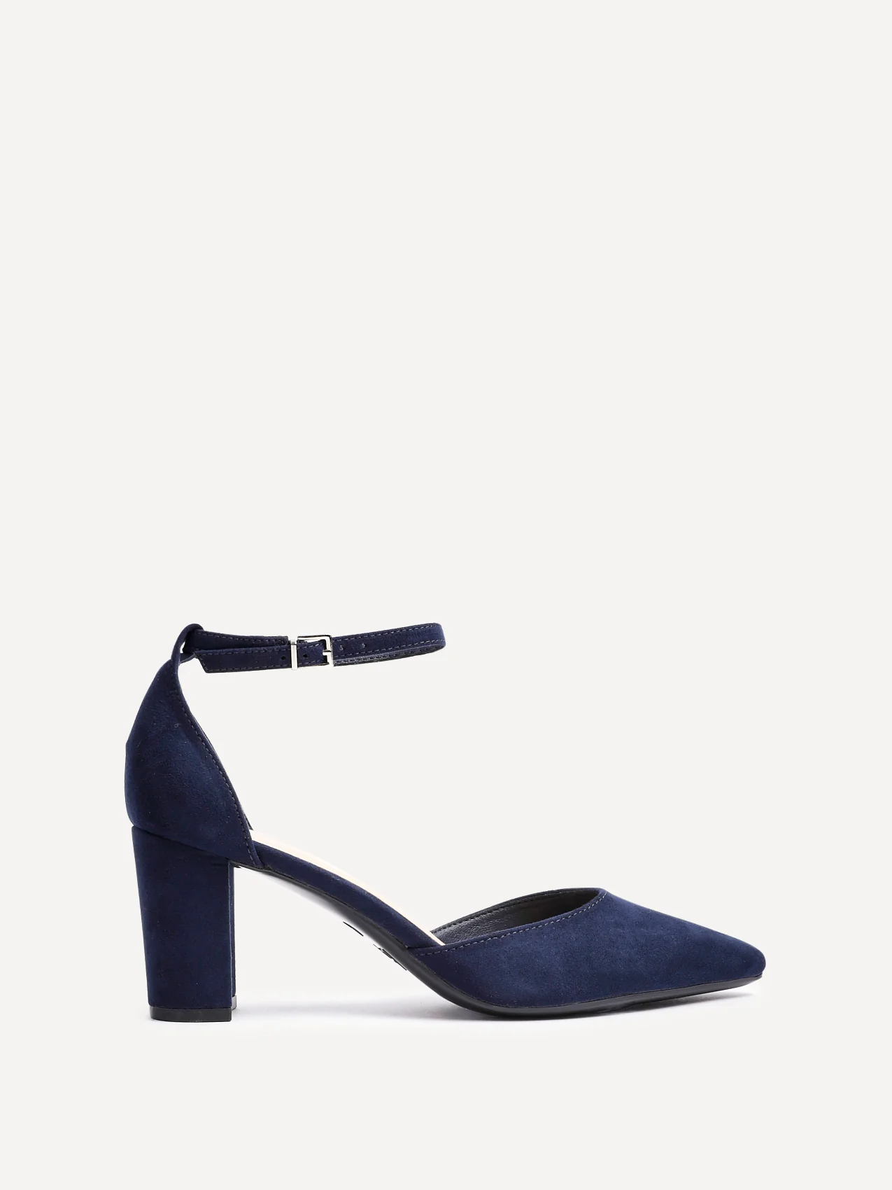 Leona Navy Faux Suede Court Heels - Image 2