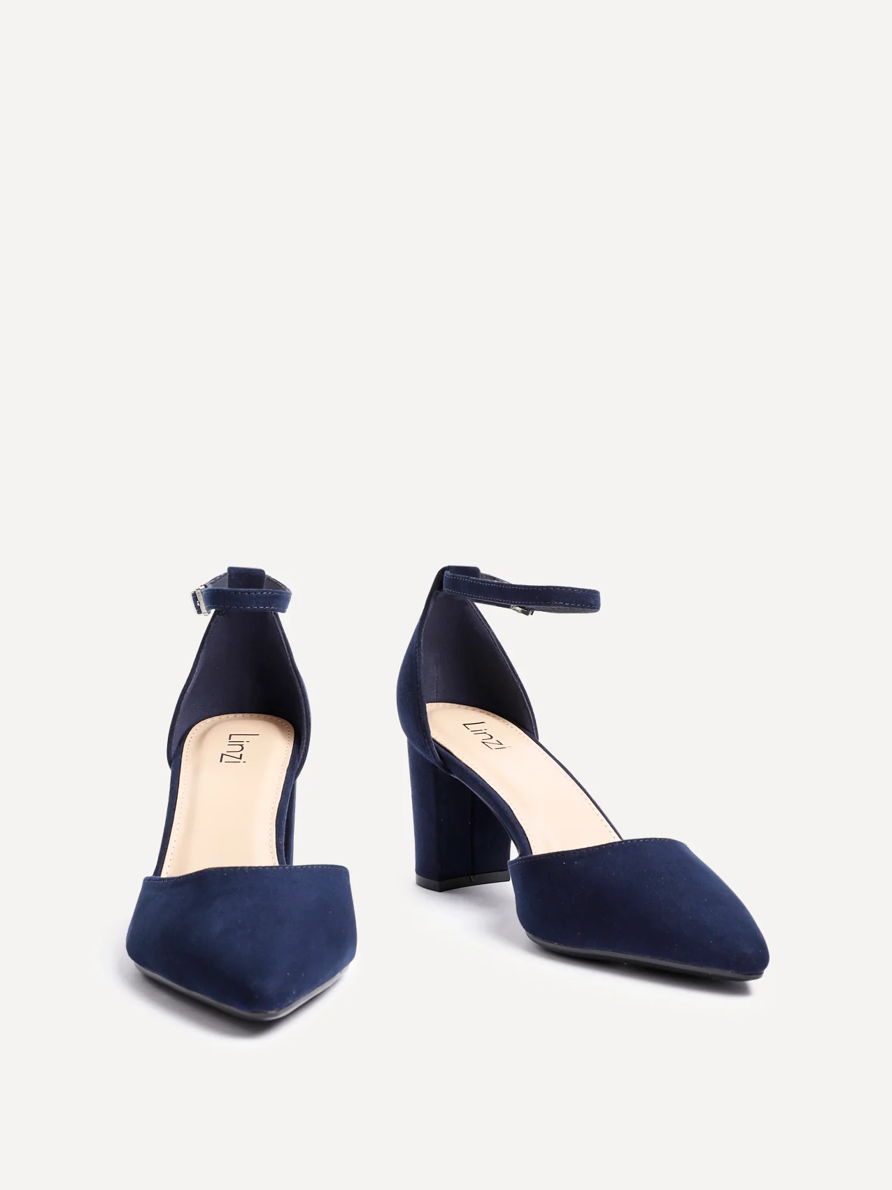 Leona Navy Faux Suede Court Heels - Image 3