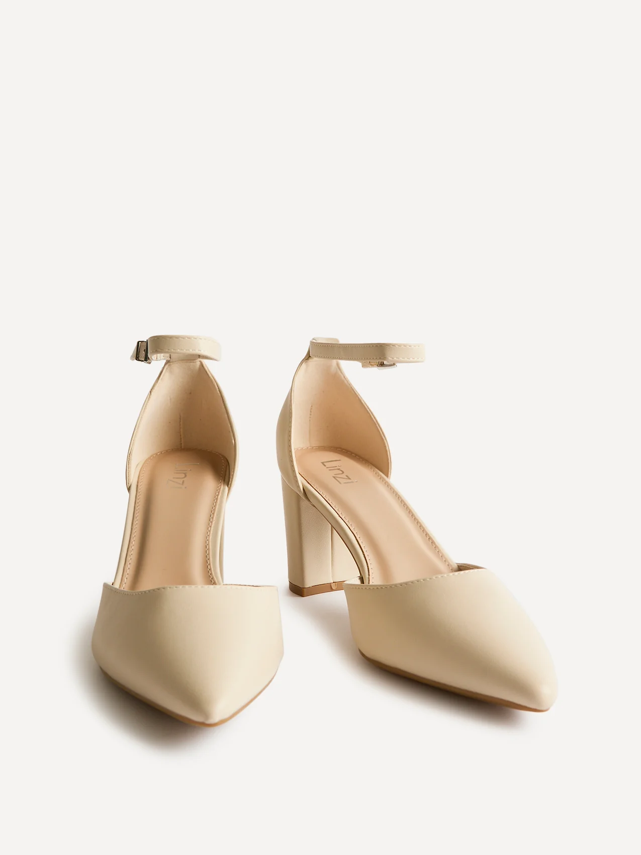 Leona Nude Faux Leather Court Heels - Image 3