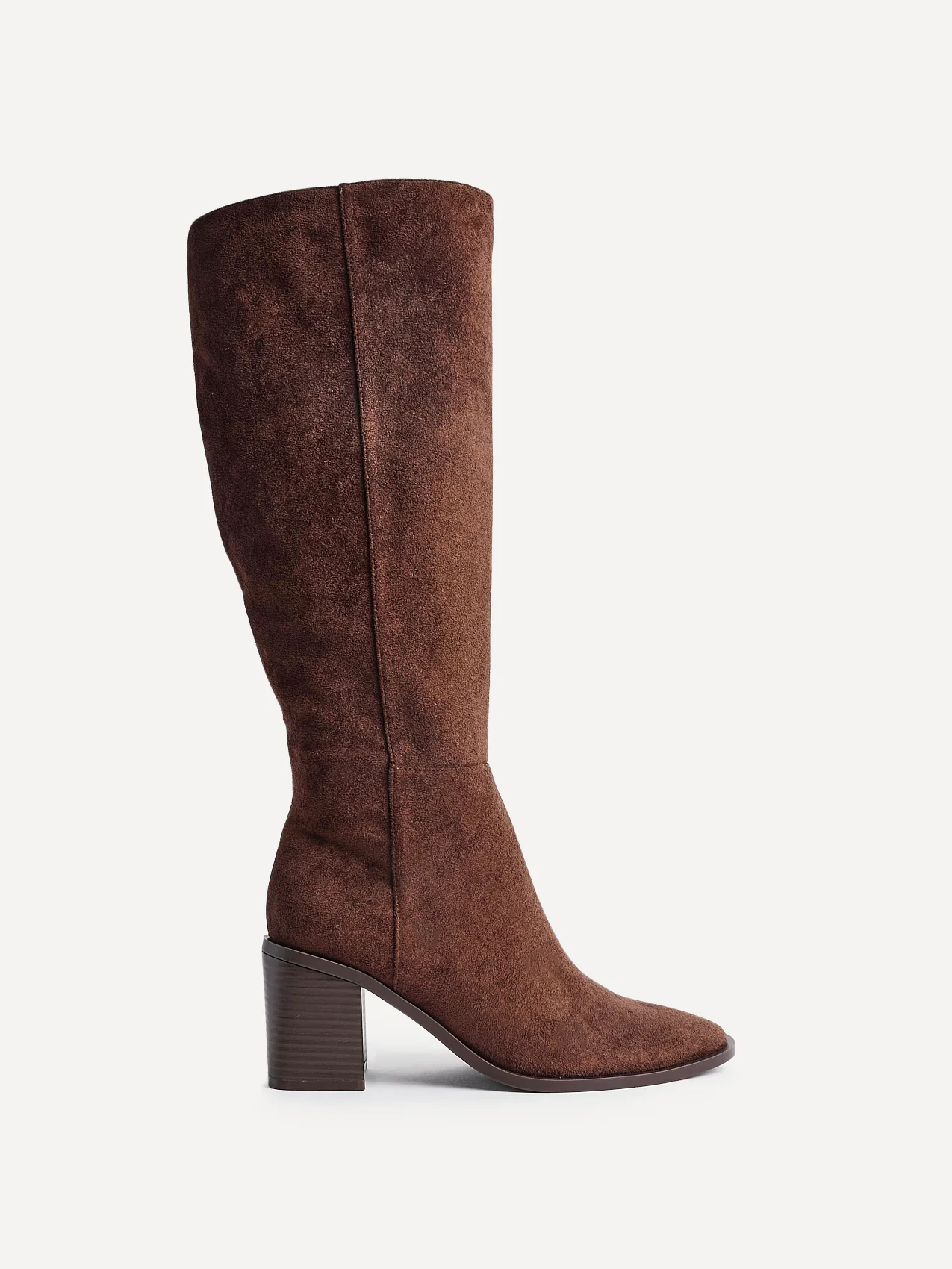 Levine Brown Block Heeled Long Boots - Image 2