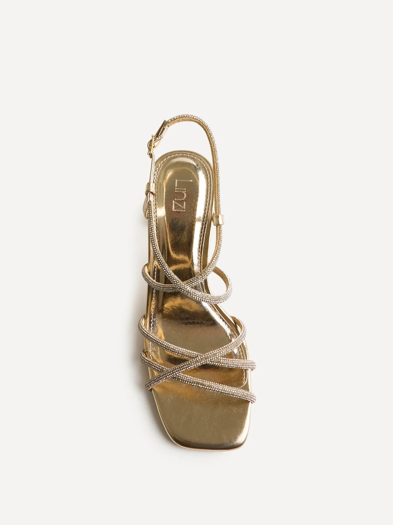 Leyla Gold Diamante Heeled Sandals - Image 4