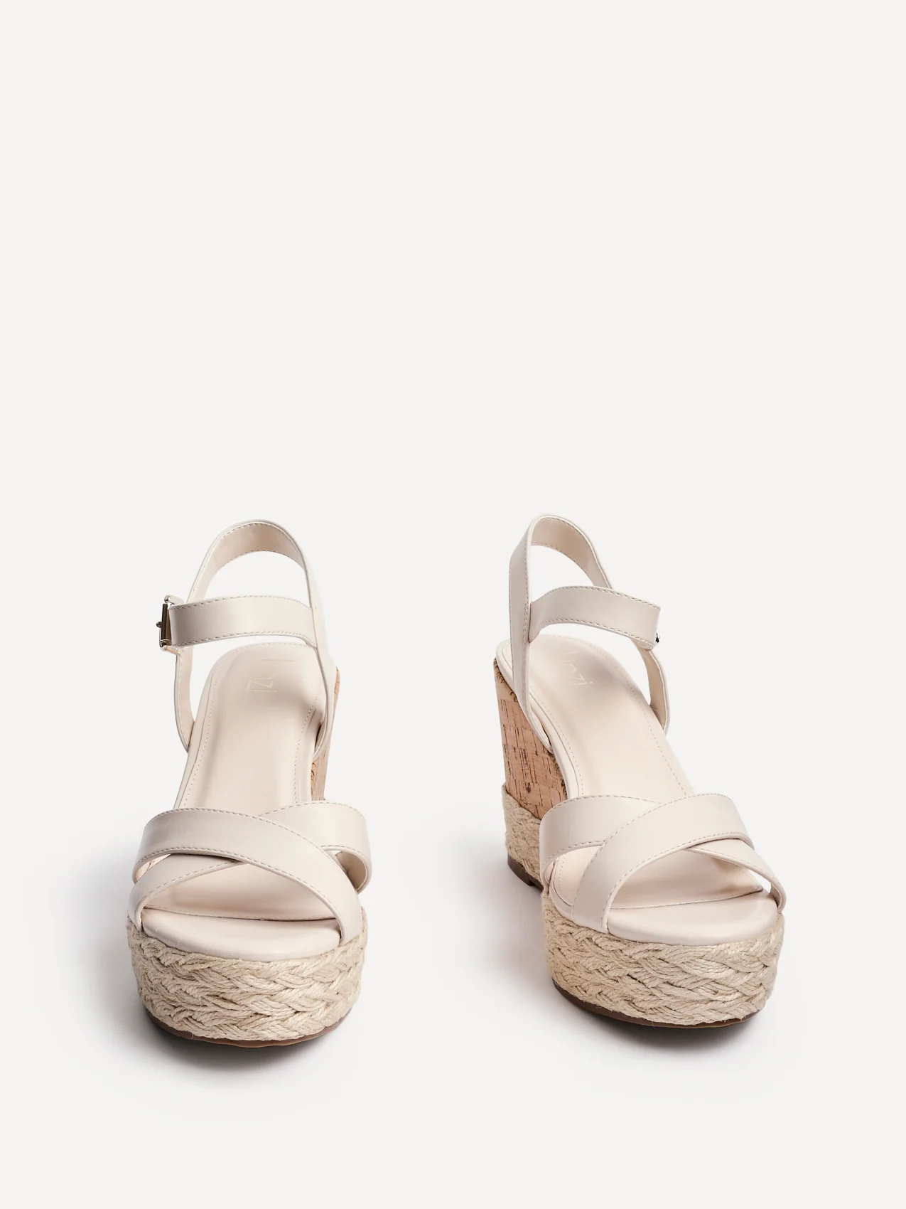 Lilia Nude Crossover Cork Wedges - Image 3