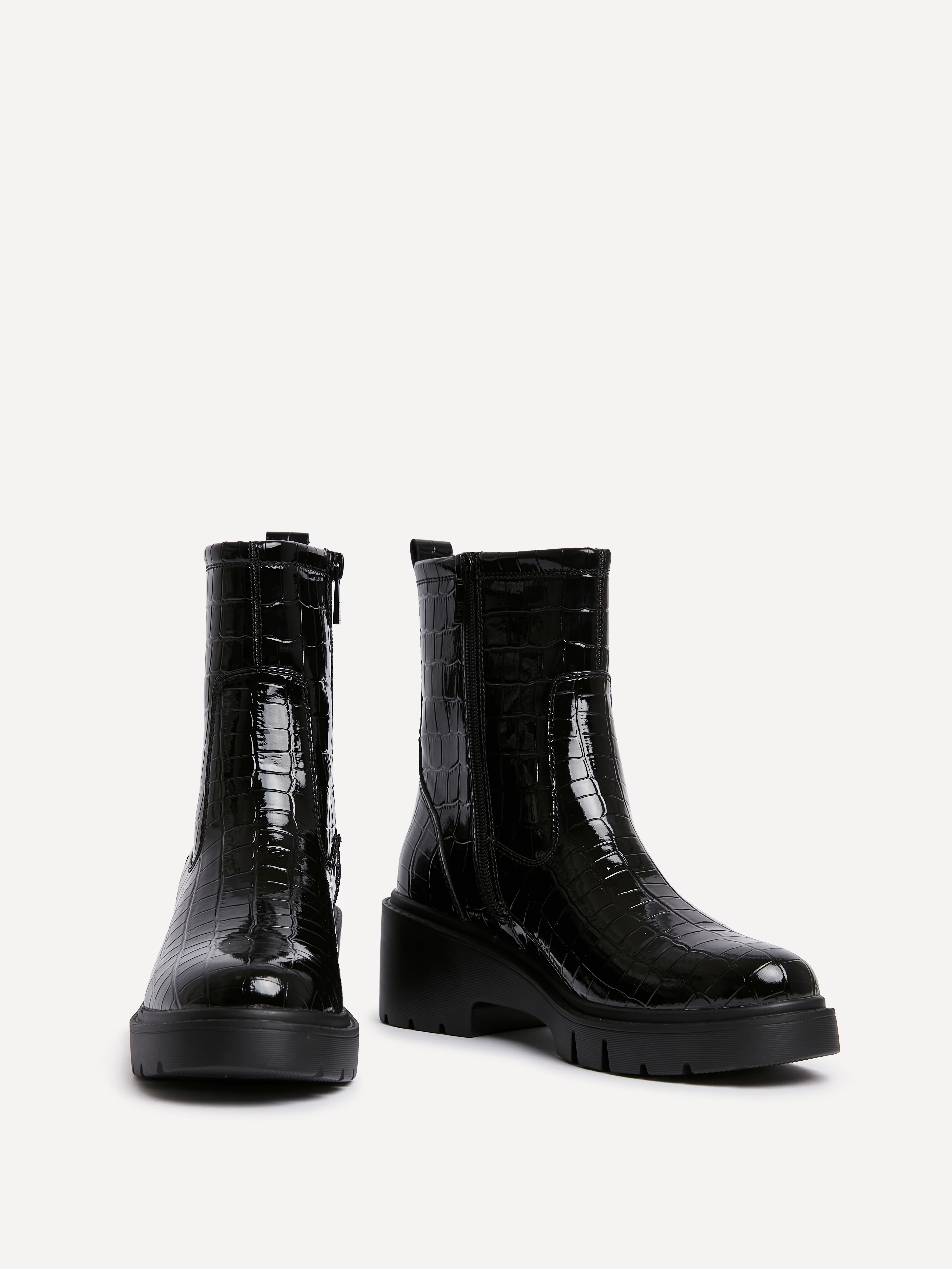 Limited Black Croc Ankle Boots - Image 3