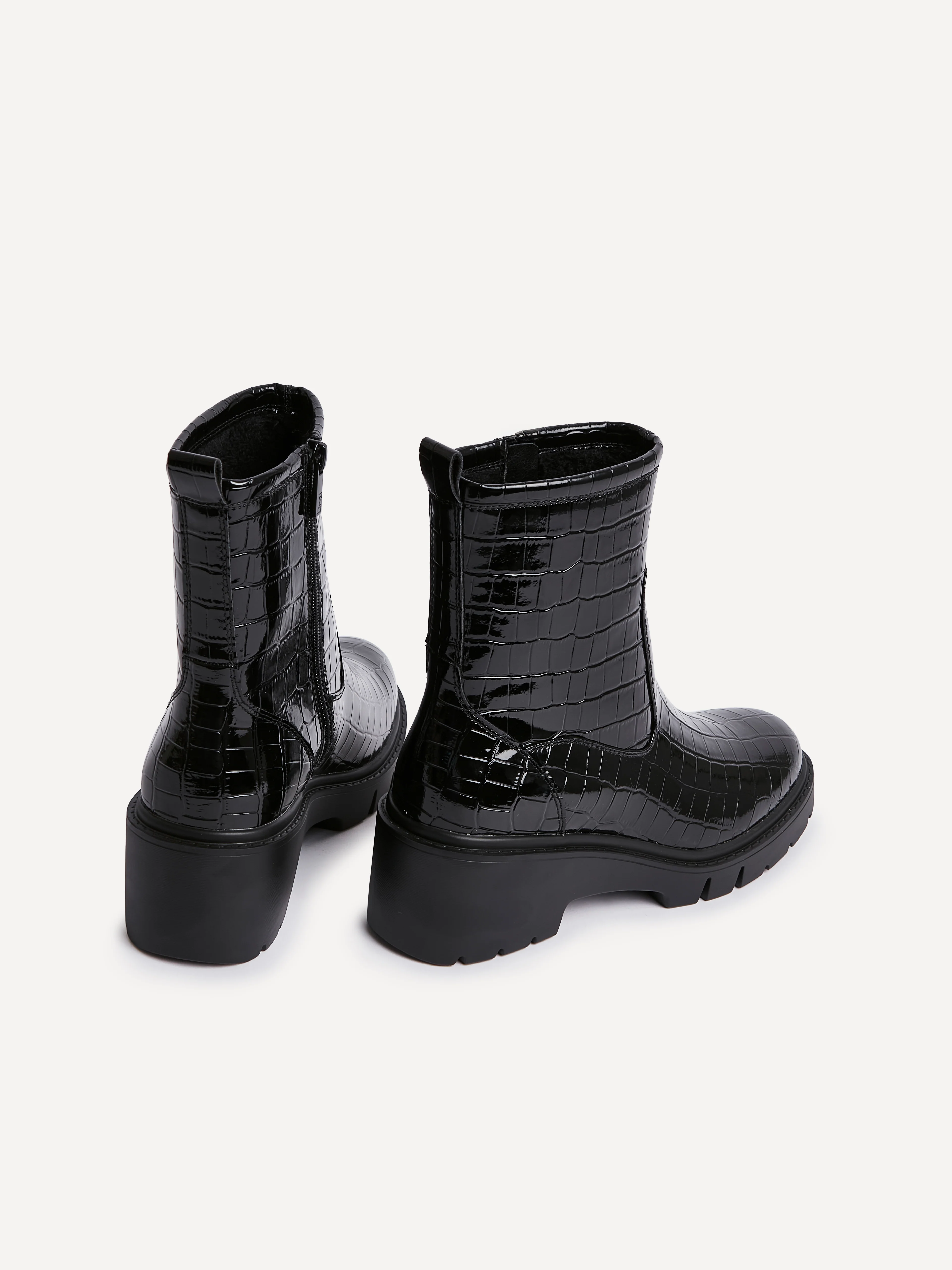 Limited Black Croc Ankle Boots - Image 4