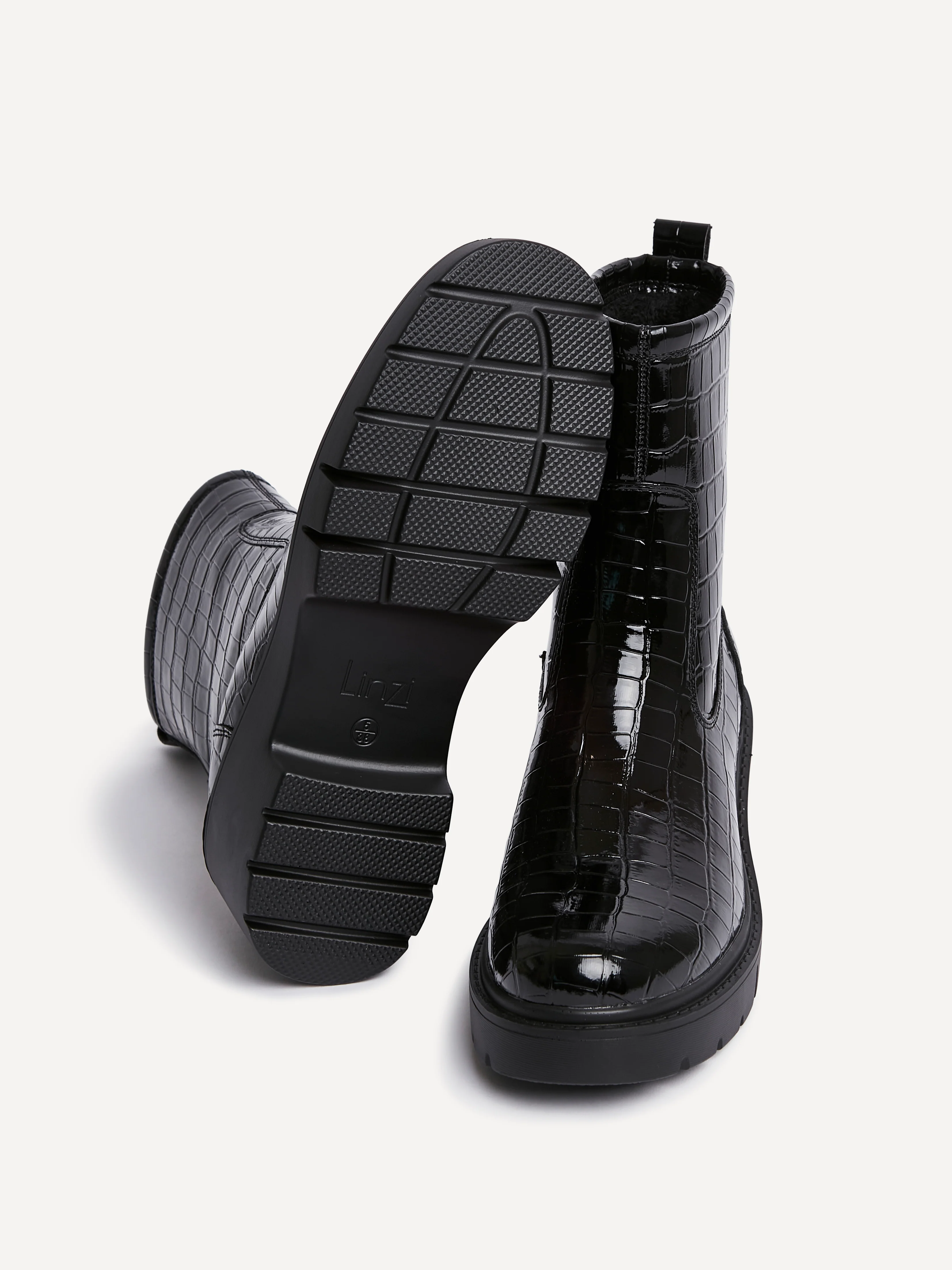 Limited Black Croc Ankle Boots - Image 5