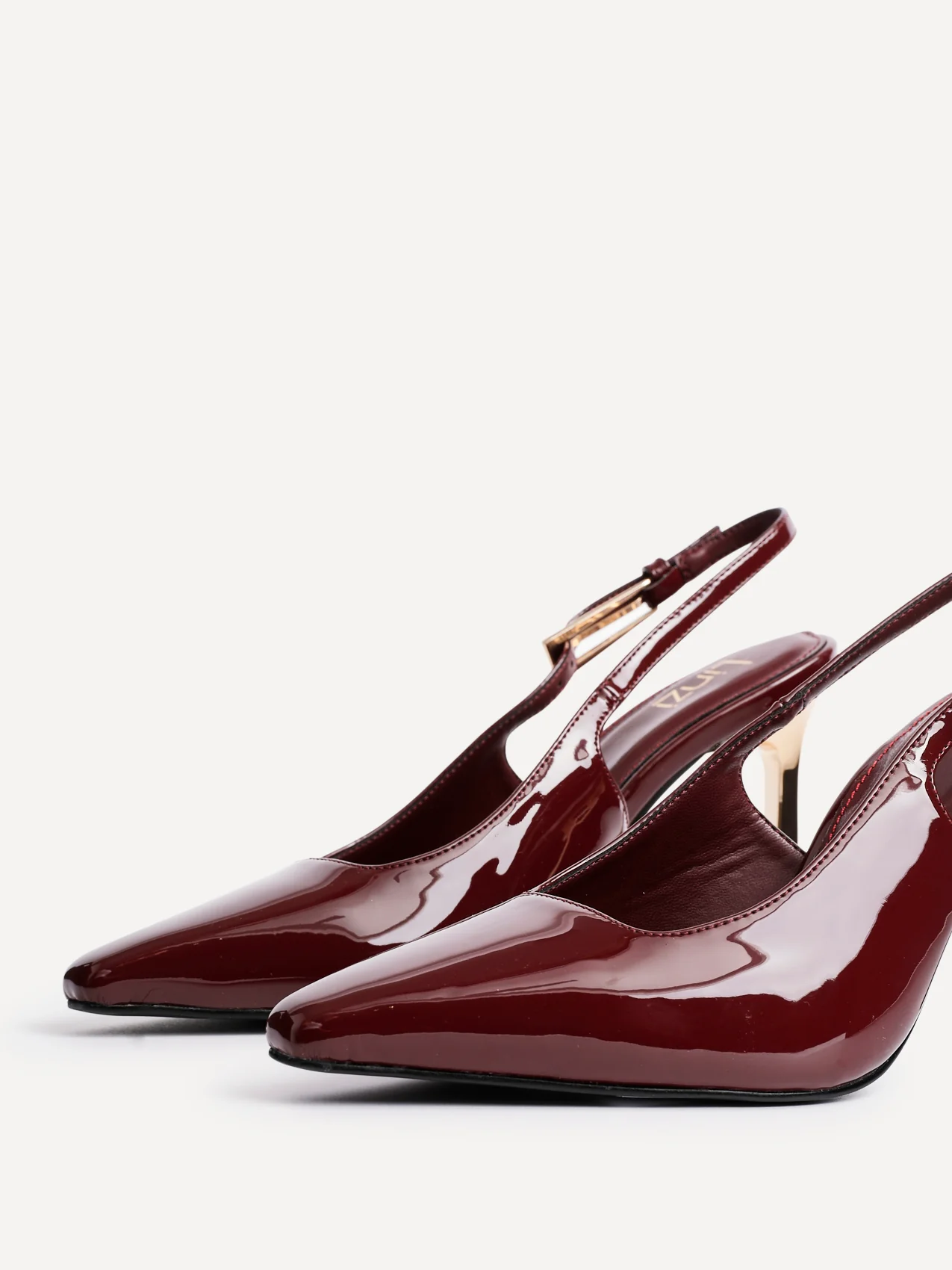Lizzie Burgundy Stiletto Court Heels - Image 4