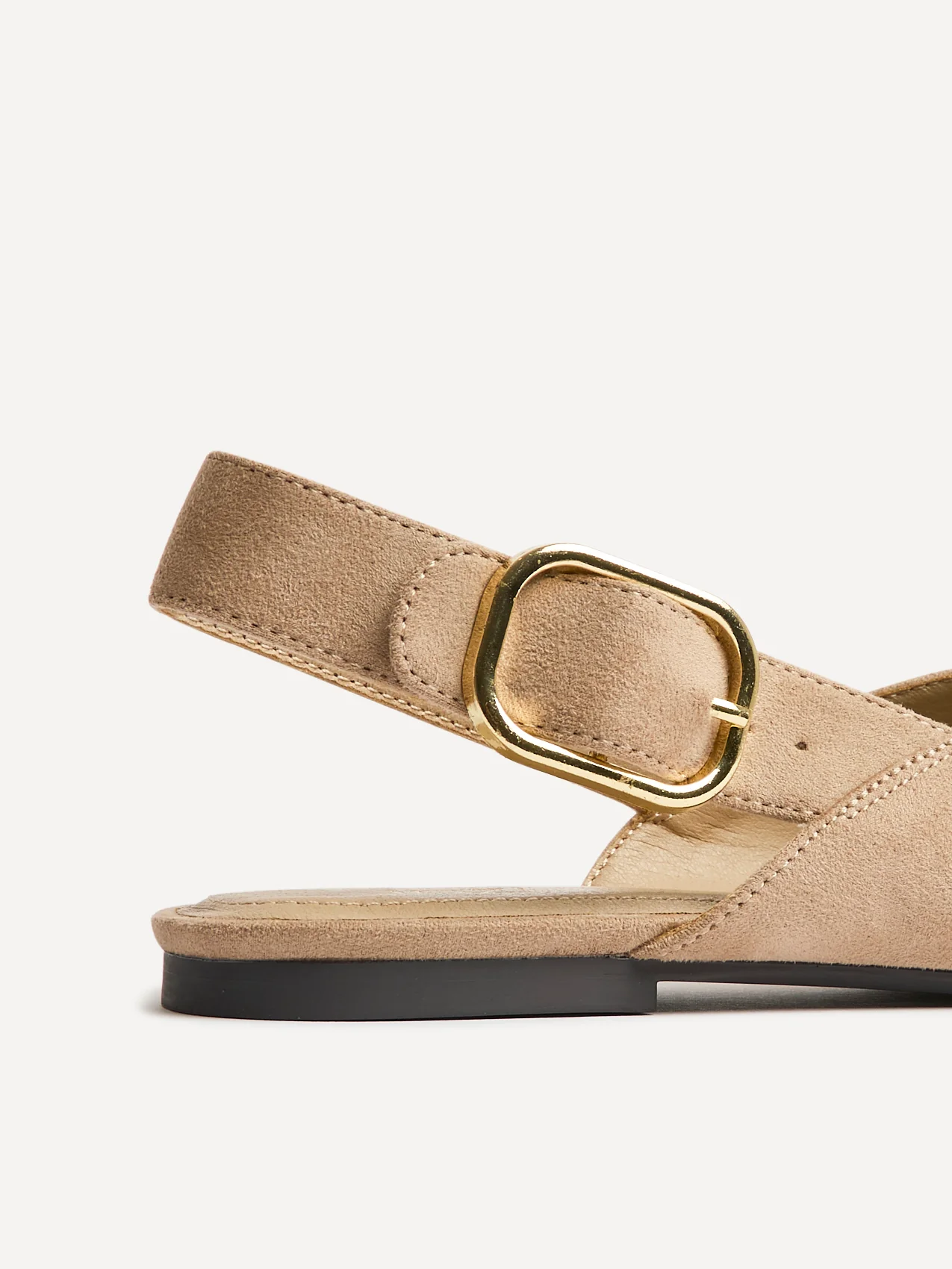Lorna Beige Faux Suede Ballet Flats - Image 5