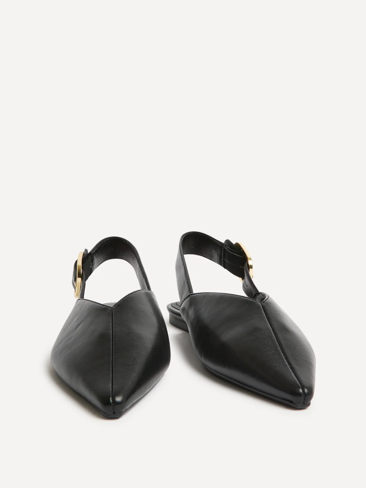 Lorna Black Faux Leather Ballet Flats - Image 3